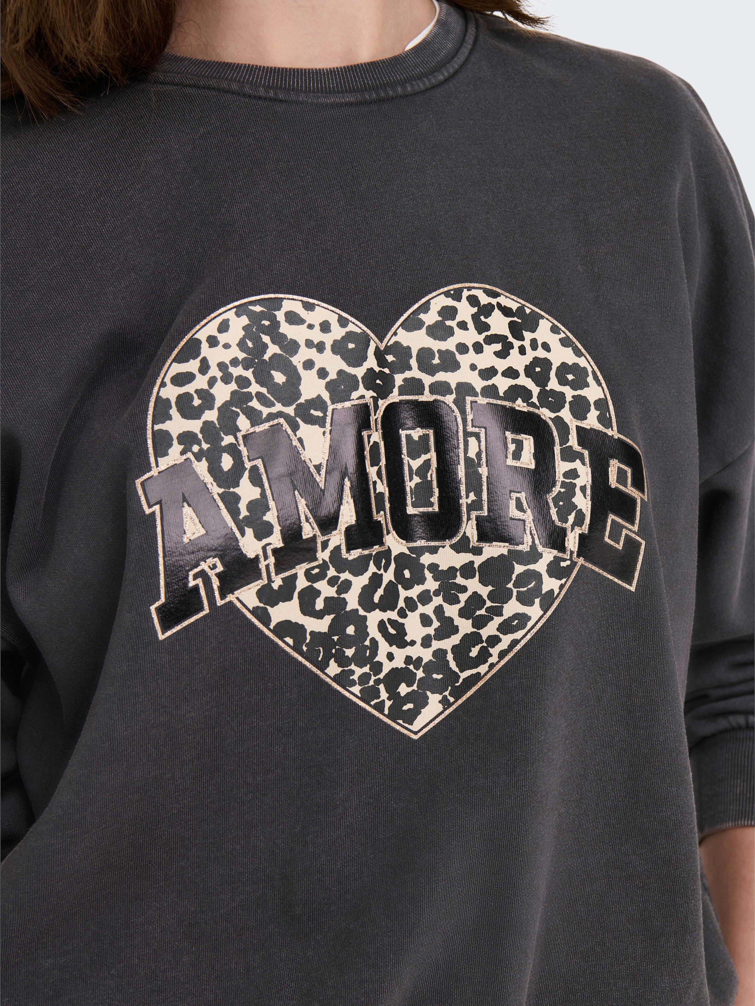 ONLY Sweatshirt »ONLLAUREN L/S LEO O-NECK CC SWT«