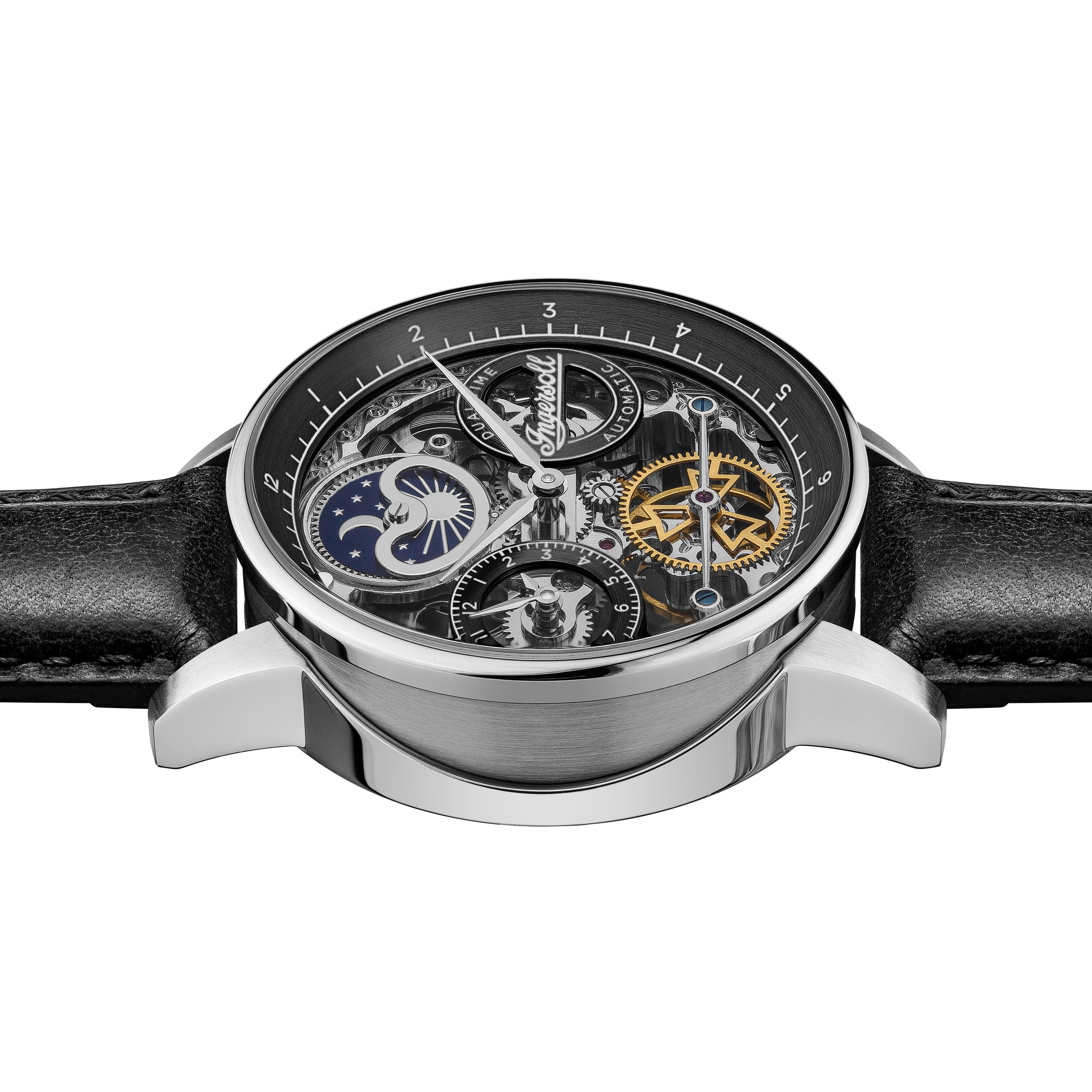 Ingersoll Automatikuhr »The Jazz« Armbanduhr, Herrenuhr, Mechanische Uhr, Lederarmband, analog, Dualzeit