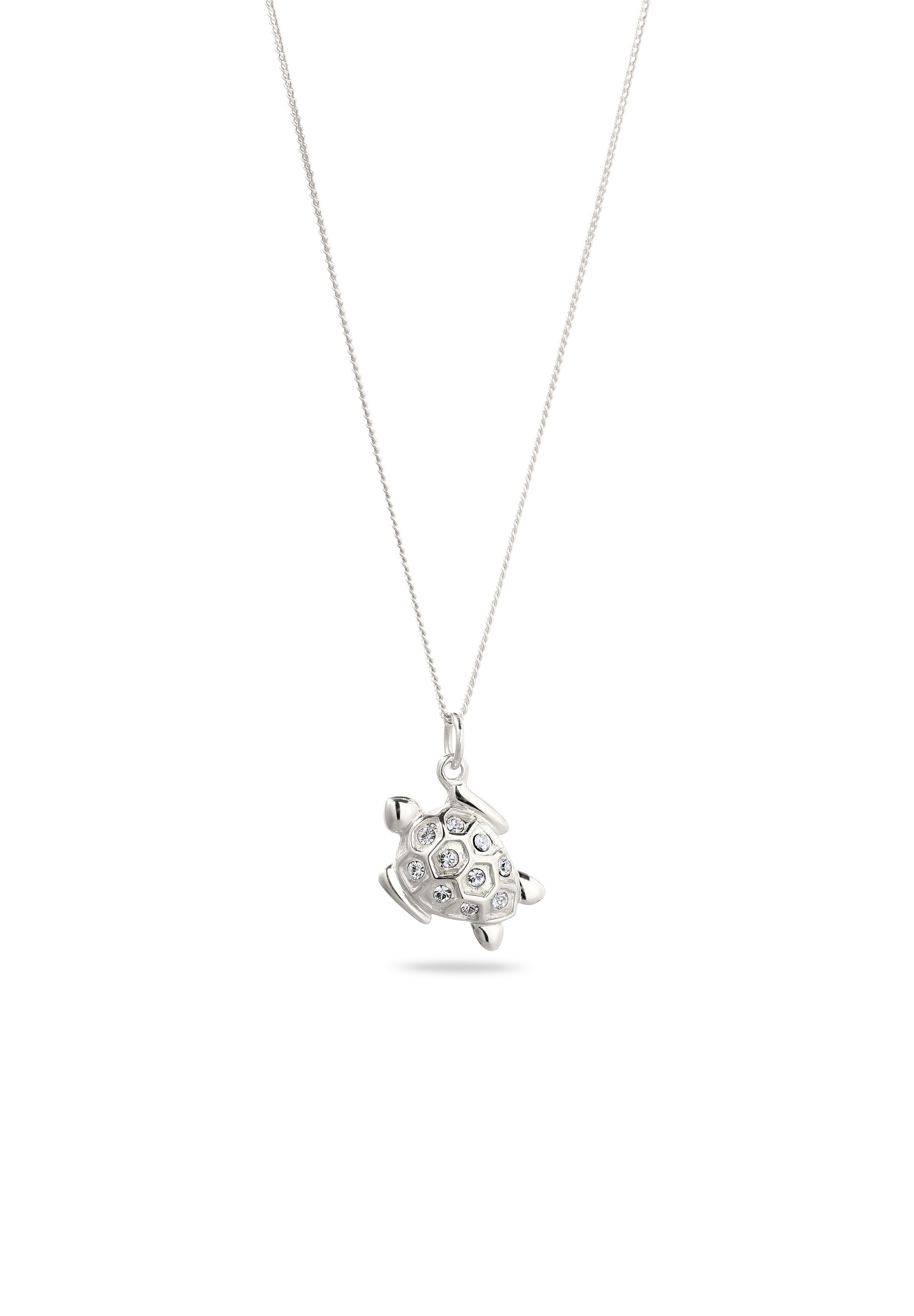 Elli Kette mit Anhänger »Halskette Schildkröte mit Kristallen von Swarovski(R) 925 Sterling Silber«