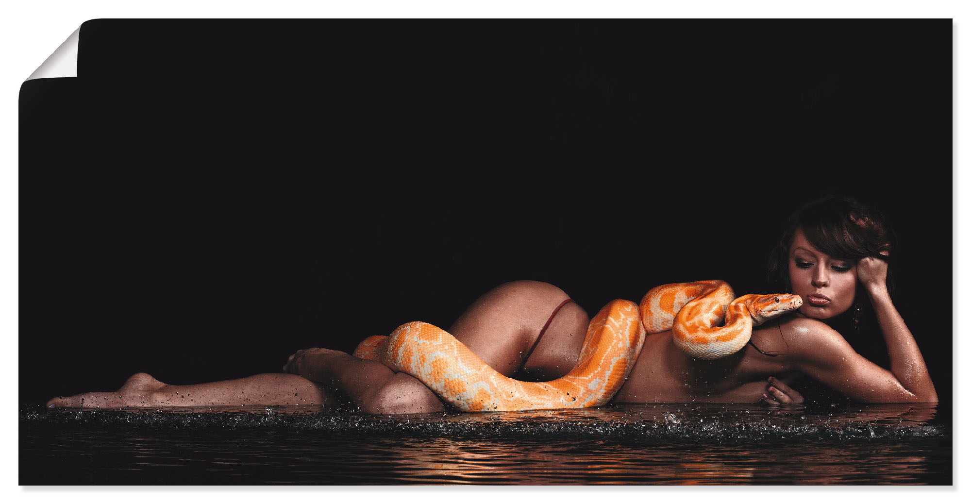 Artland Wandbild »Frau in Alubild, in (1 liegend oder OTTO online Poster Frau, mit St.), bei versch. Wasser Größen Wandaufkleber Leinwandbild, als Python«