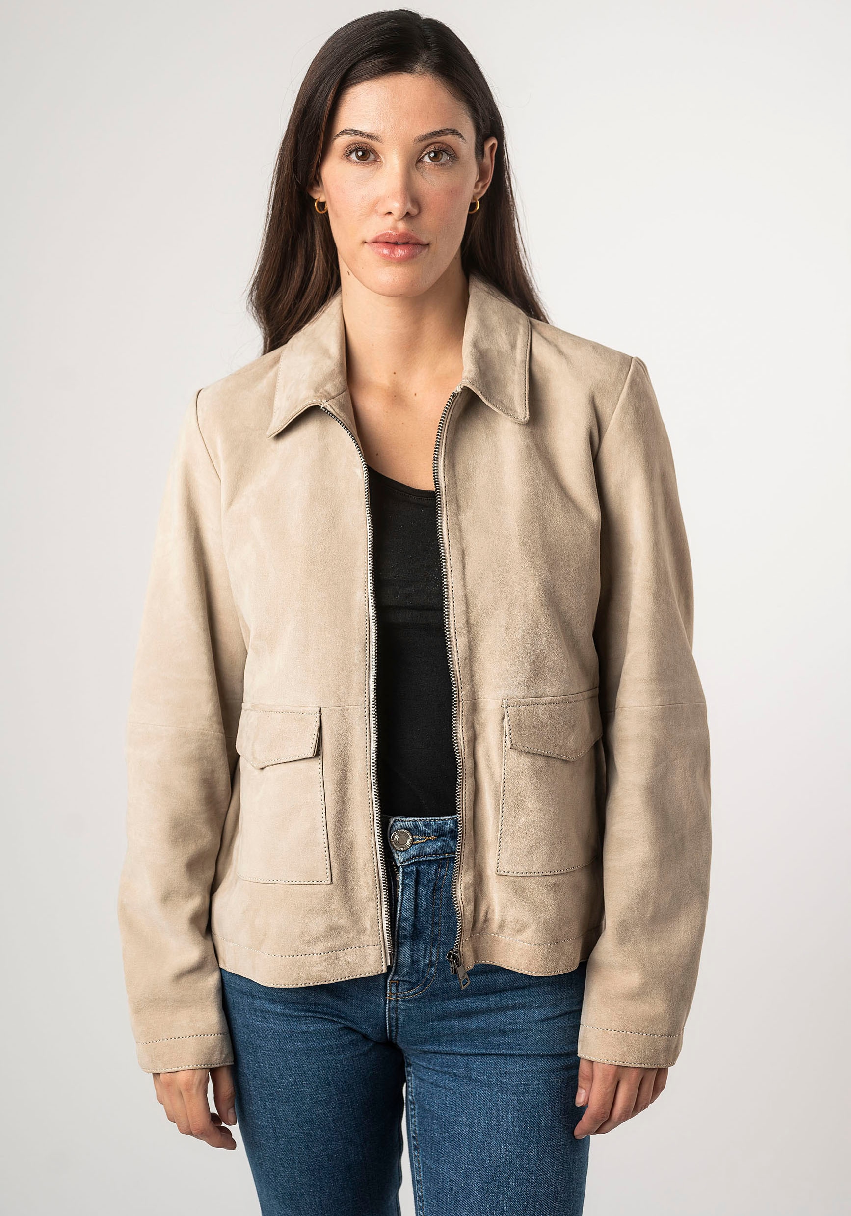 Mauritius Lederjacke »MWYaima«, mit Hemdkragen, aufgesetzten Taschen