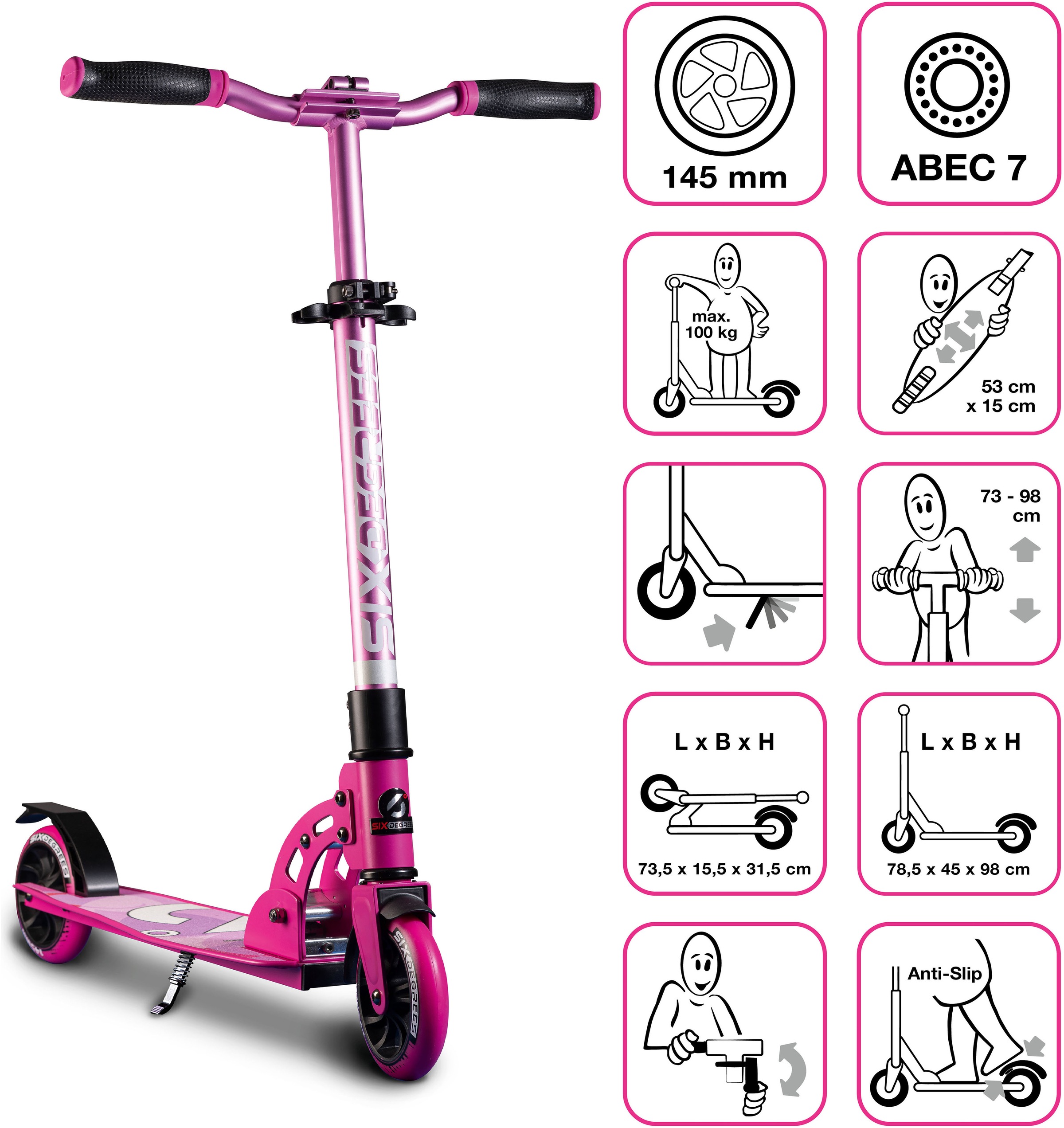 Six Degrees Scooter »Aluminium Scooter Junior 145 mm«