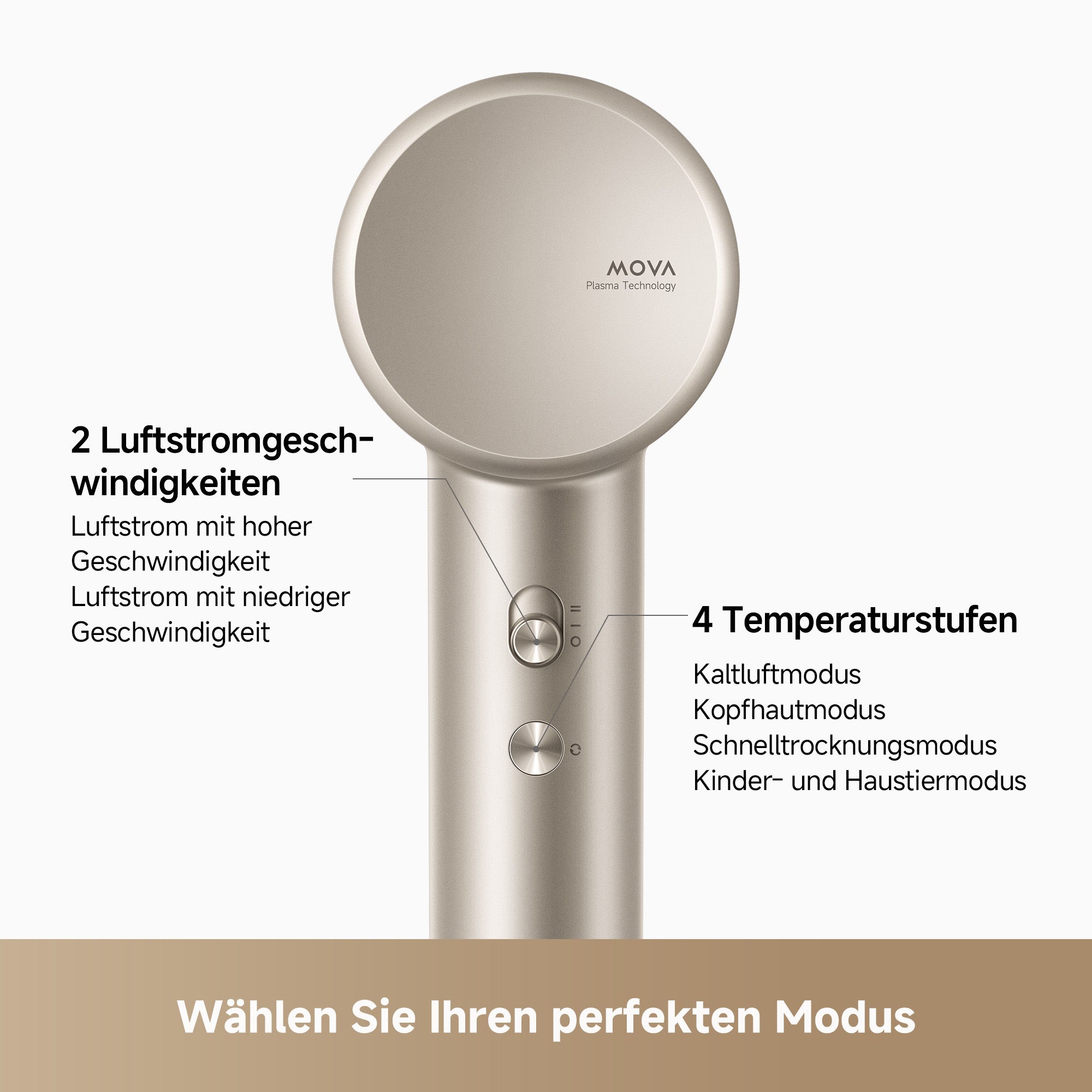 Mova Haartrockner »Shine 10« 1.600 W 1 Aufsätze