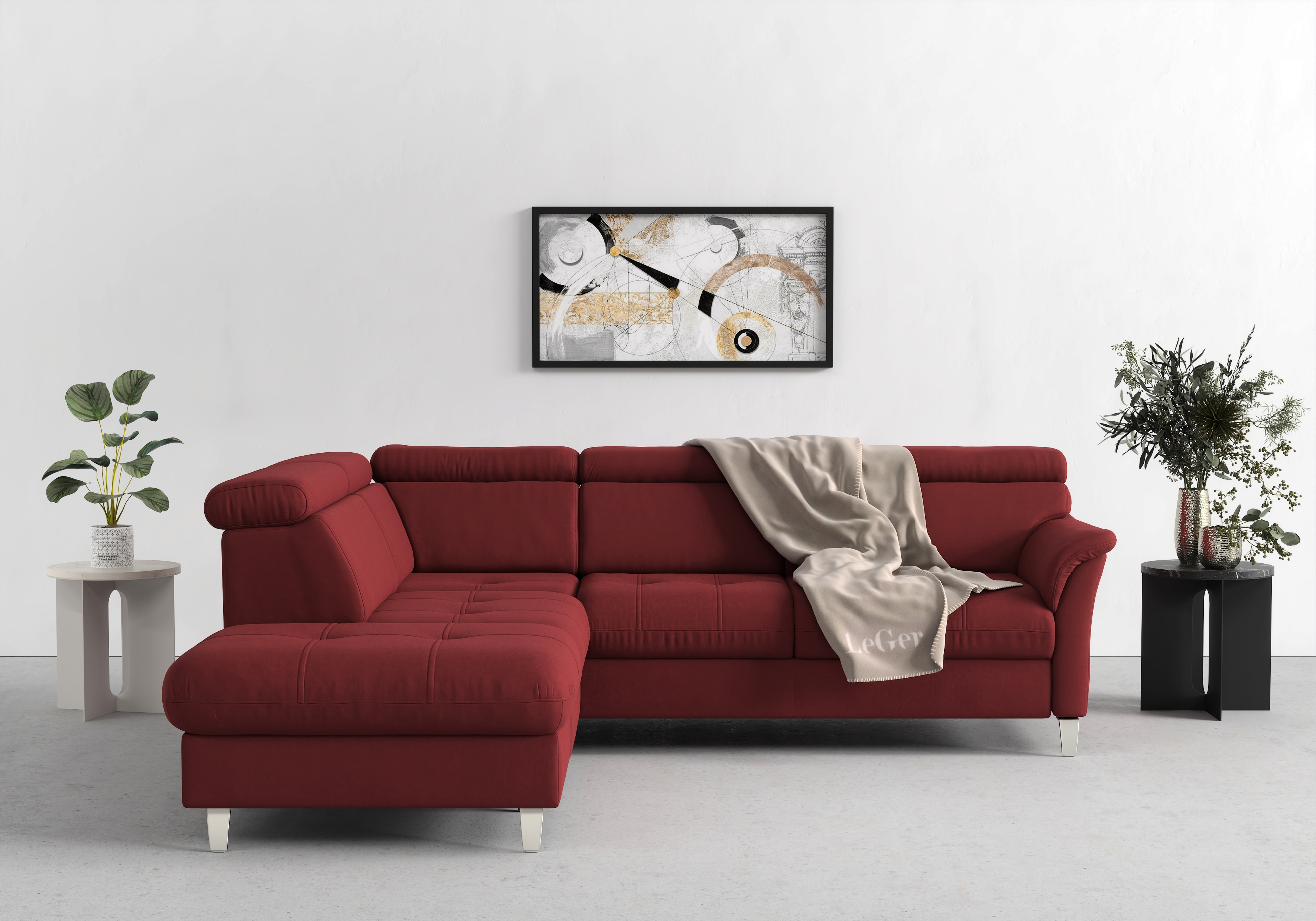 sit&more Ecksofa "Marano L-Form" inklusive Kopfteilverstellung, optional Schlaffunktion & Bettkasten