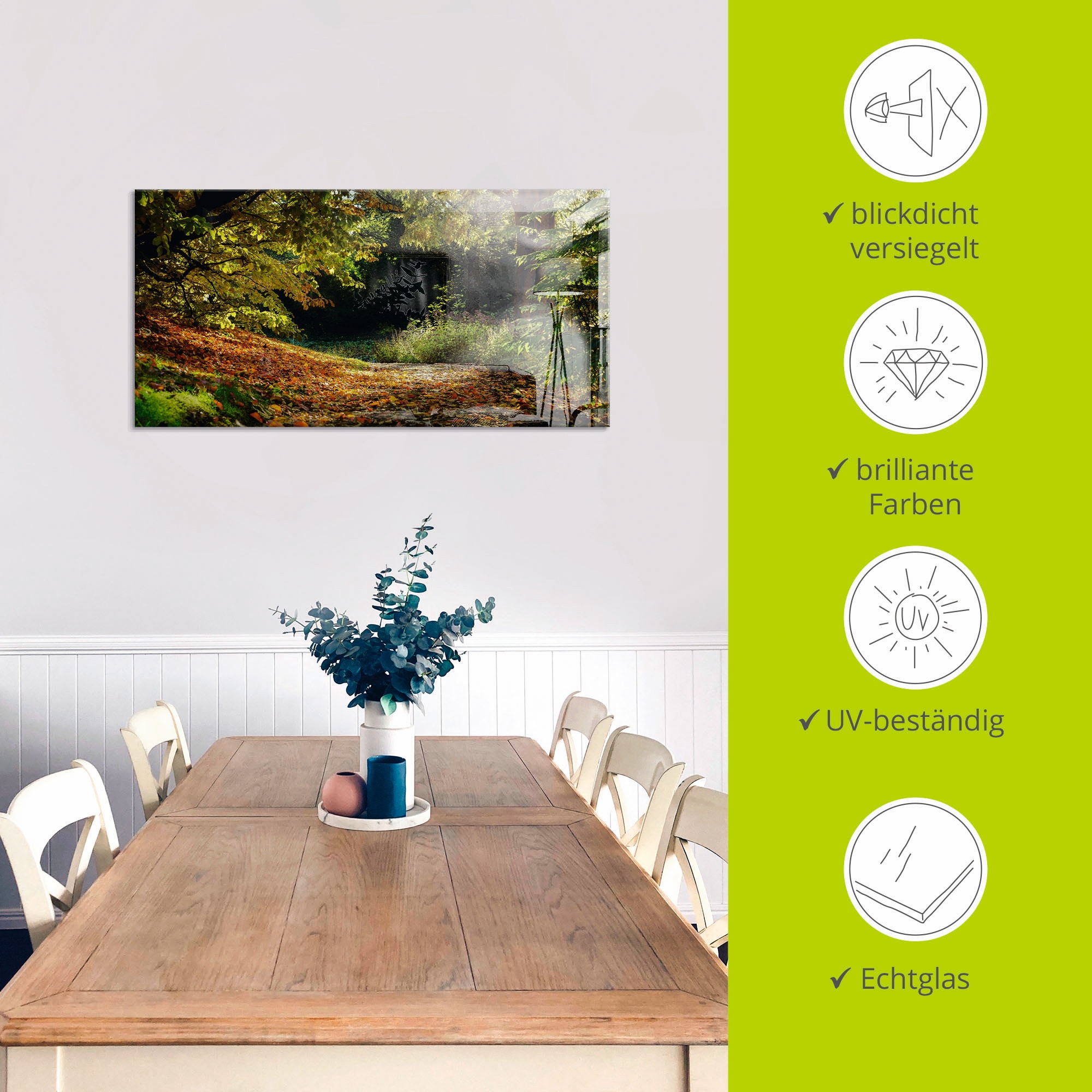 Artland Glasbild »Herbstteppich«, Wald, (1 St.), in verschiedenen Größen