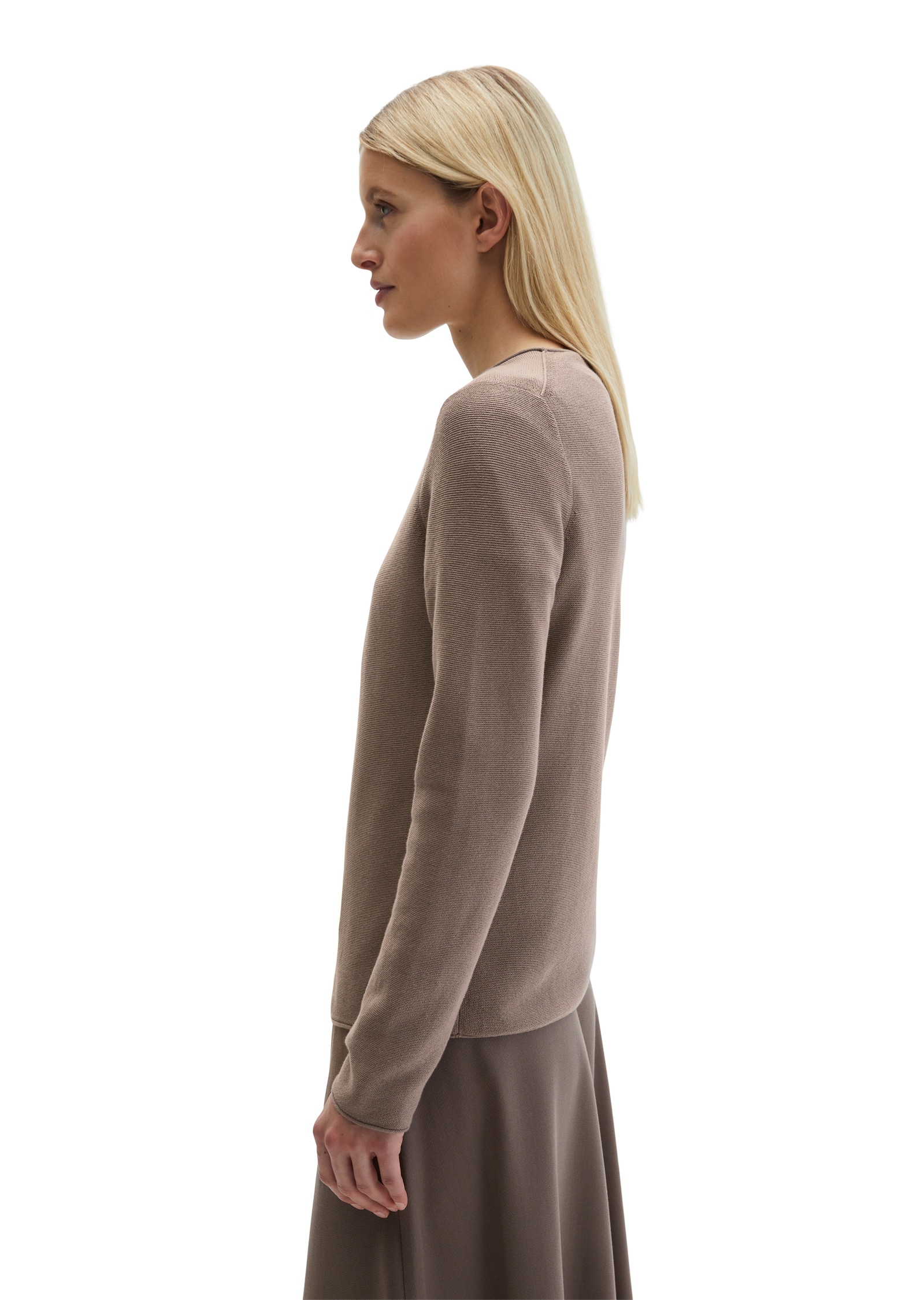 Marc O'Polo Strickpullover slim fit aus softem Organic Cotton, mit Rollkanten
