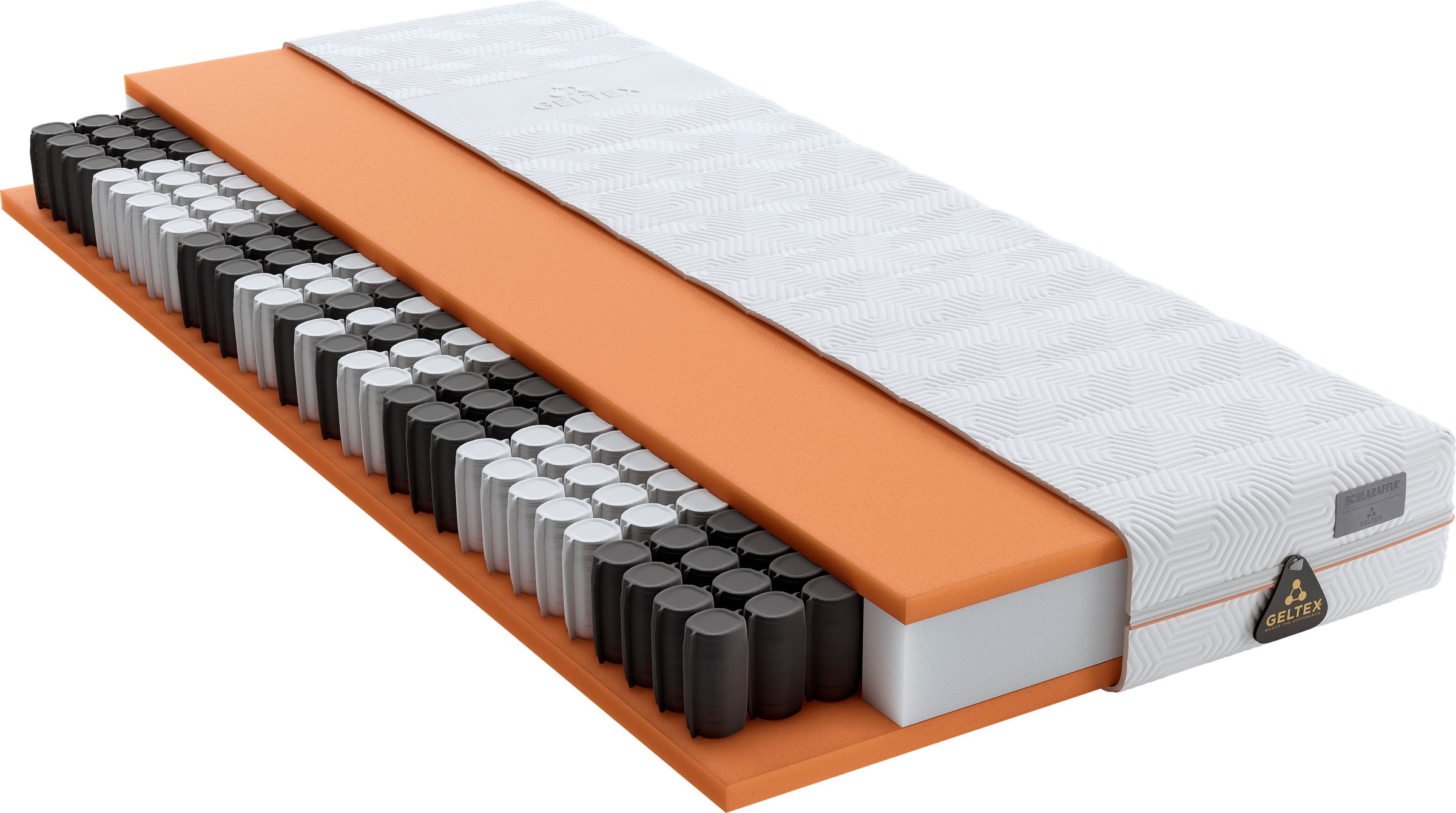 Schlaraffia Taschenfederkernmatratze »Matratze GELTEX Quantum Pure 200 TFK in weiß, Größe B/L: 90 cm x 220 cm