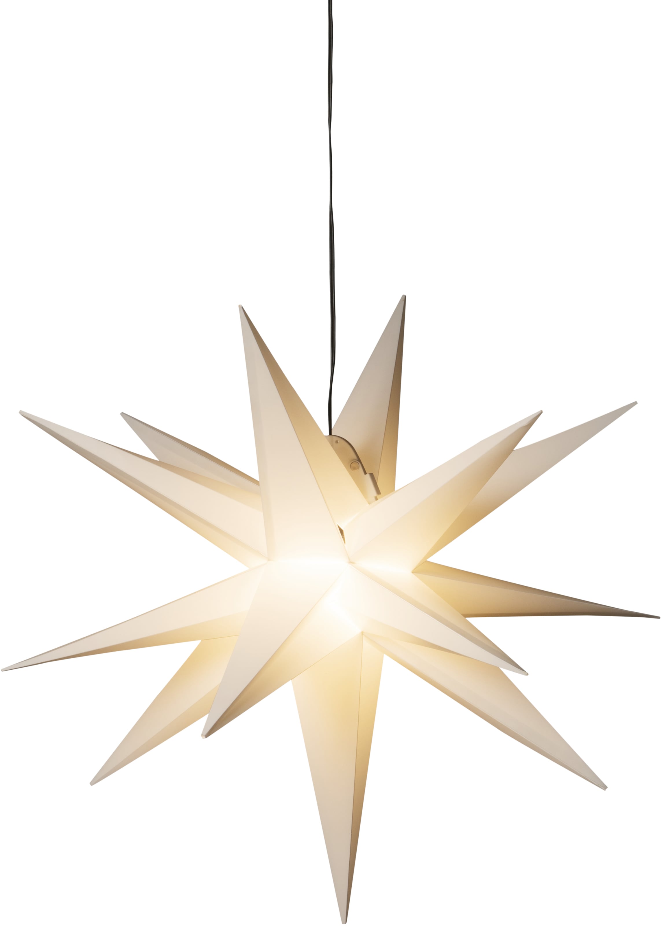 KONSTSMIDE LED Stern »Weihnachtsstern, Weißer 3-D Kunststoffstern, Weihnachtsdeko aussen«, inkl. Leuchtmittel, 1 warm weiße Diode, E-Trafo 12V/12W Dimmer (IP44)