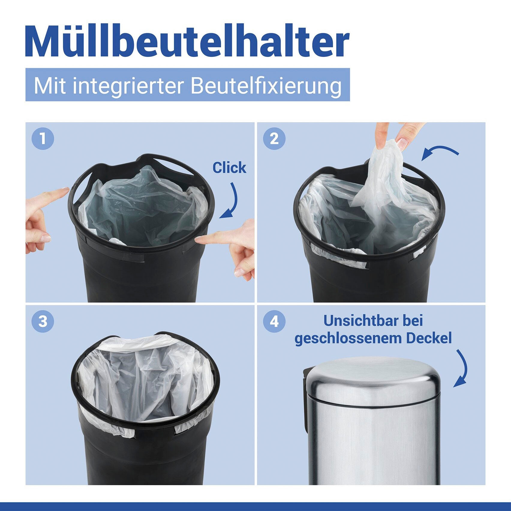 WENKO Kosmetikeimer »Leman« 3 Liter, BxTxH: 17x25x22,5 cm