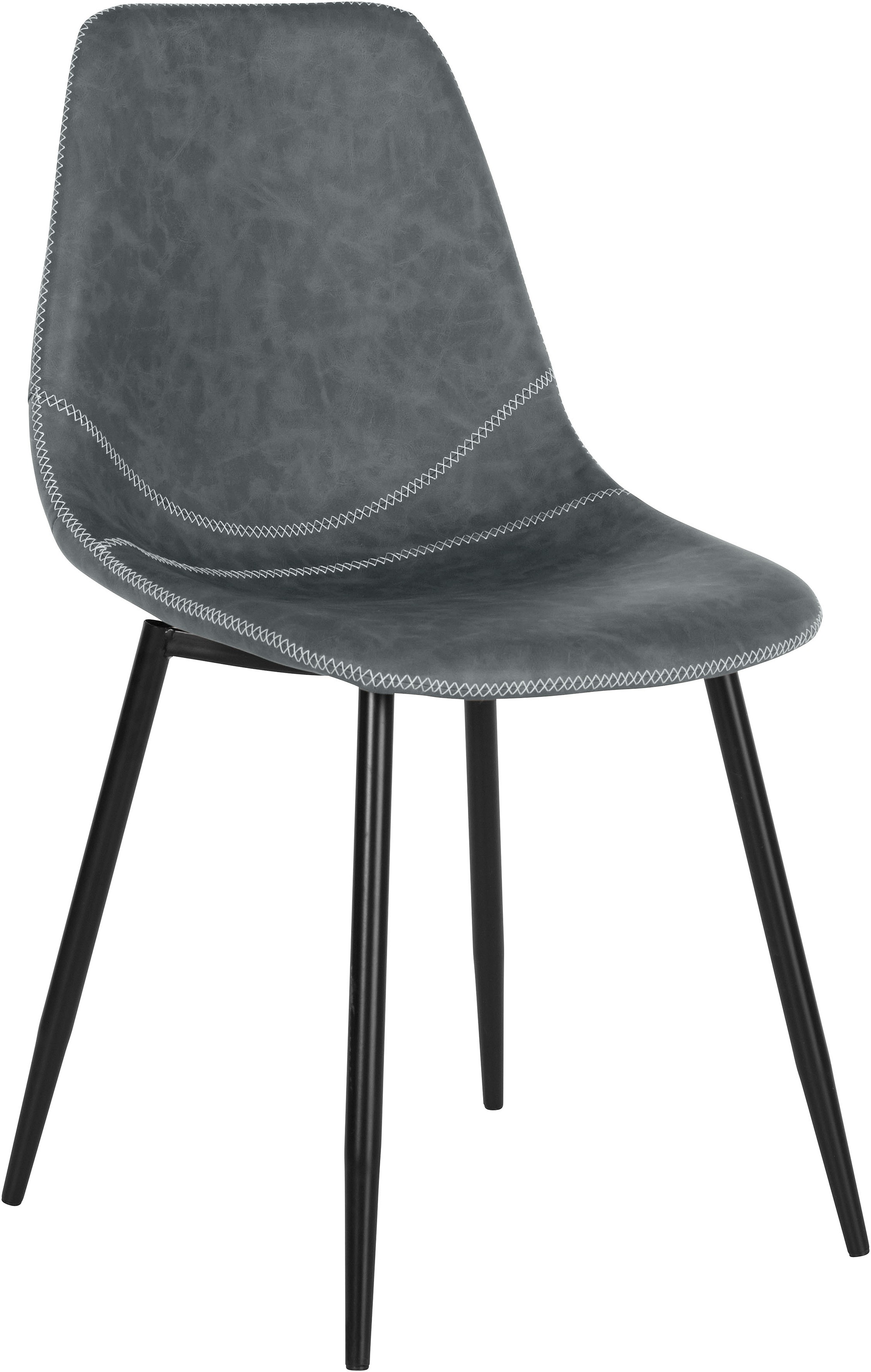 INOSIGN Esszimmerstuhl »Melika«, 2er oder 4er Set, mit edlem Metallgestell, pflegeleichtem Kunstlederbezug und weißen Kreuzstichen, Sitzhöhe 46 cm
