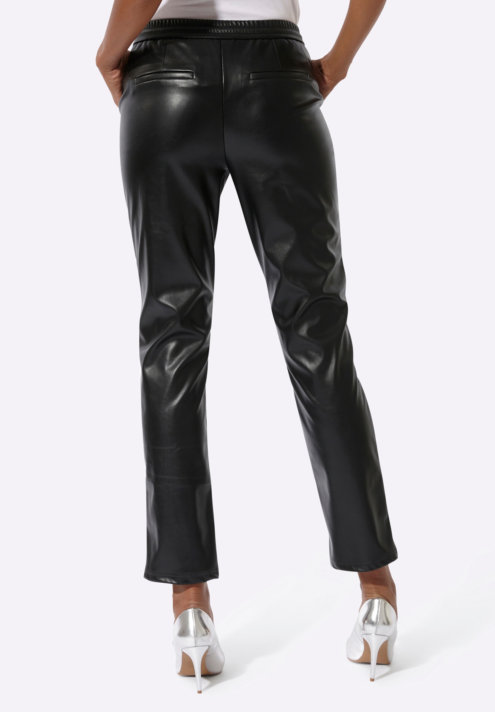 creation L Stoffhose »Lederimitat-Jogpant Lederimitathose mit weitenverstellbarem Bund«