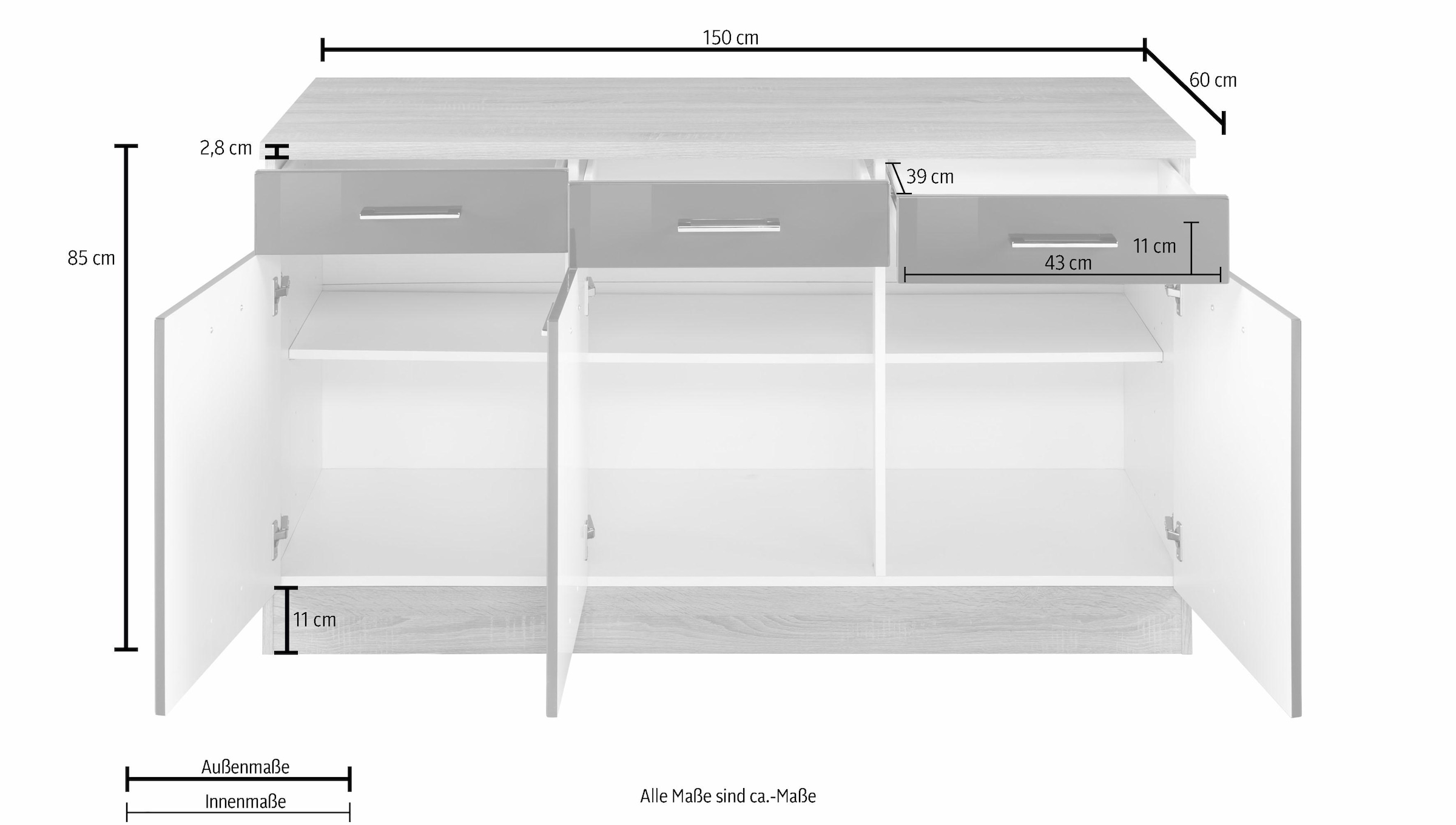 HELD MÖBEL Unterschrank »Haiti«, Breite 150 cm bei OTTO