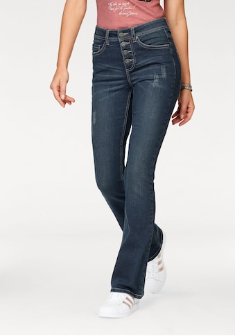 Arizona Bootcut-Jeans »mit sichtbarer Knopfleiste«, High Waist kaufen