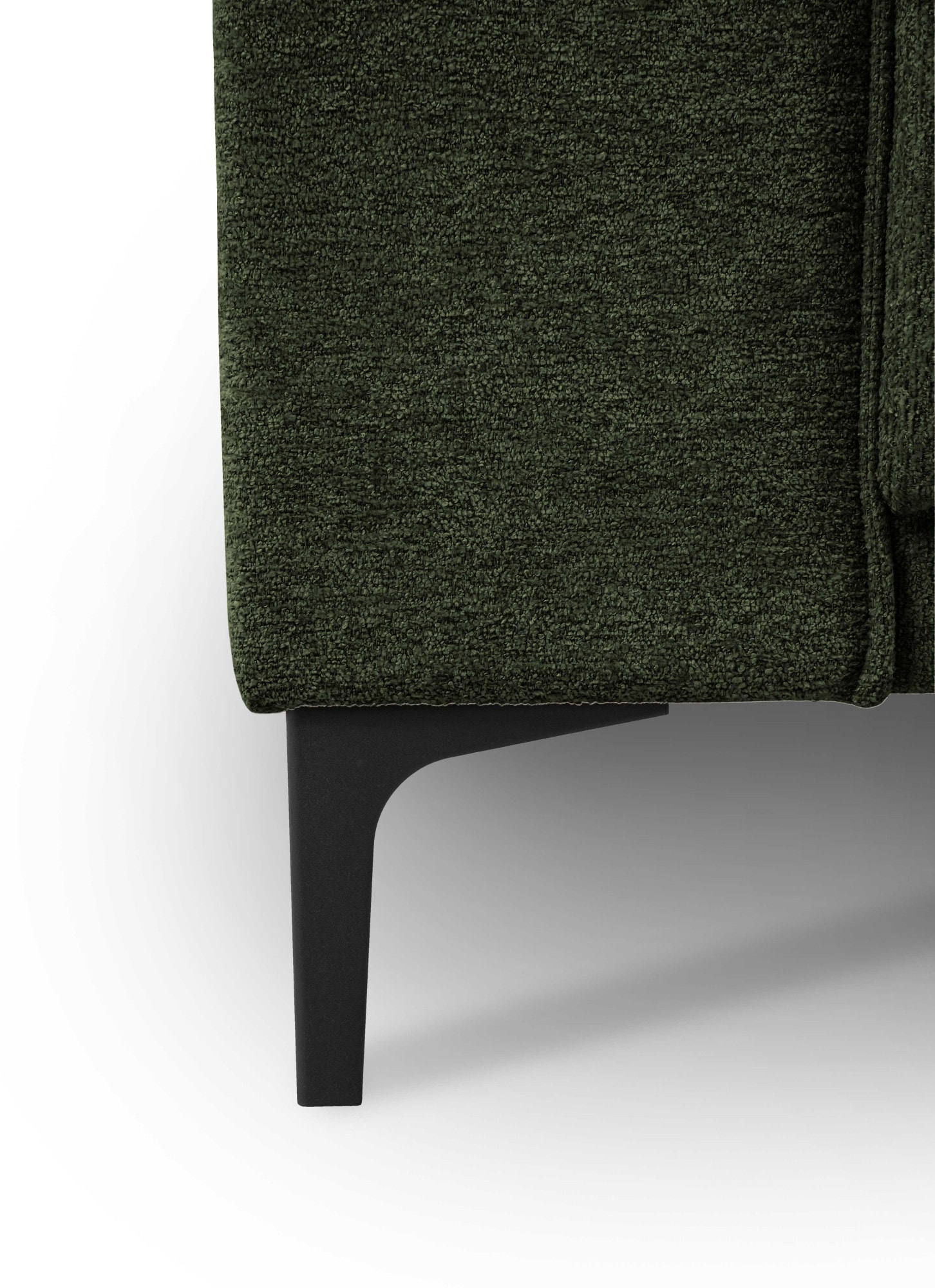 Places of Style Ecksofa »Polsterecke Oland, Struktur, Flachgewebe, Luxus-Microfaser, Boucle«, L-Form, 280 cm, Wellenunterfederung, Skandi-Design, Metallfüße