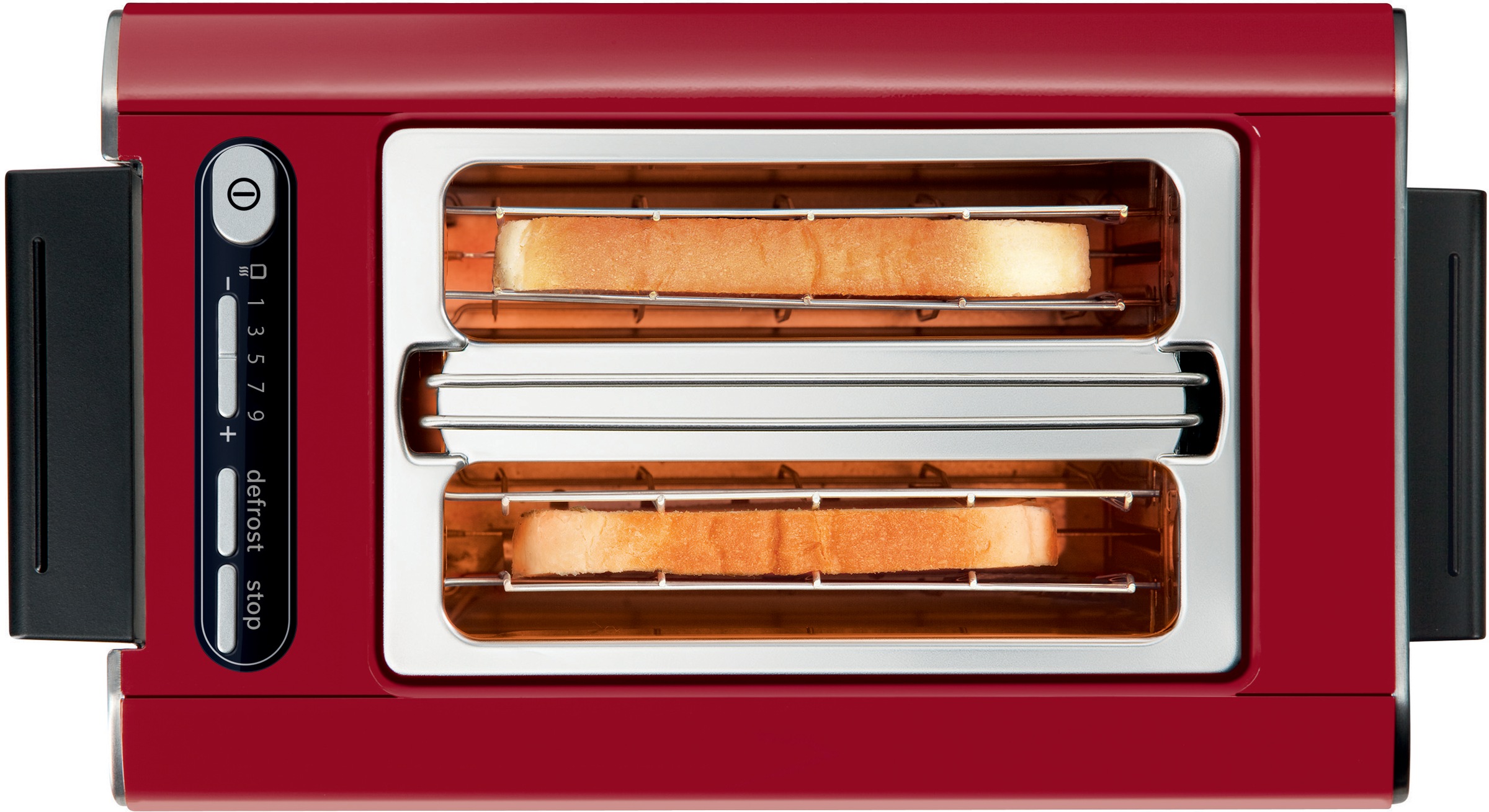 BOSCH Toaster »Styline TAT8614N, integrierter Brötchenaufsatz, Liftfunktion,«, 860 W, Auftaufunktion, Abschaltautomatik, Brotzentrierung, Edelstahl/rot