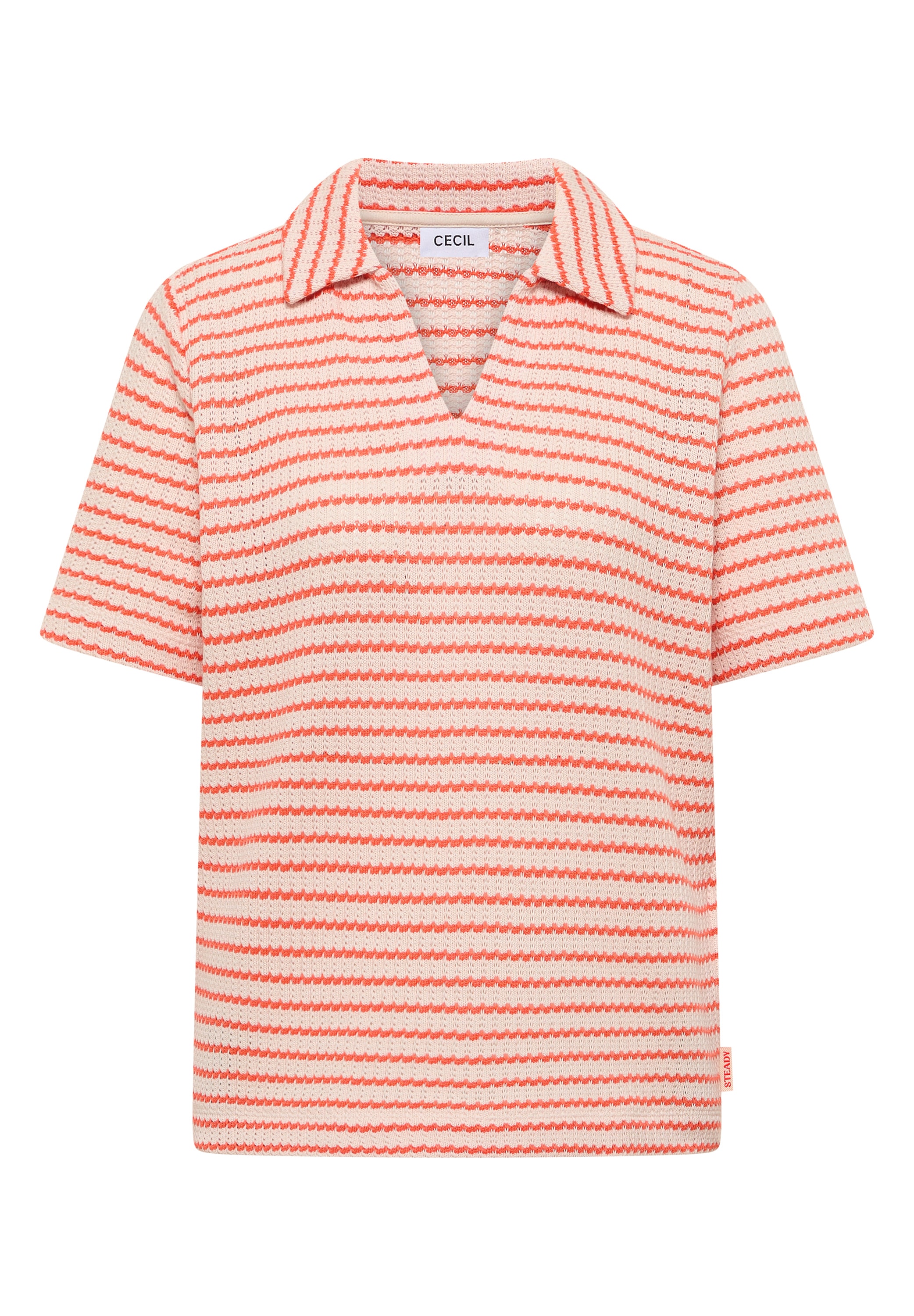 Cecil T-Shirt Ajourstrick mit Streifenmuster