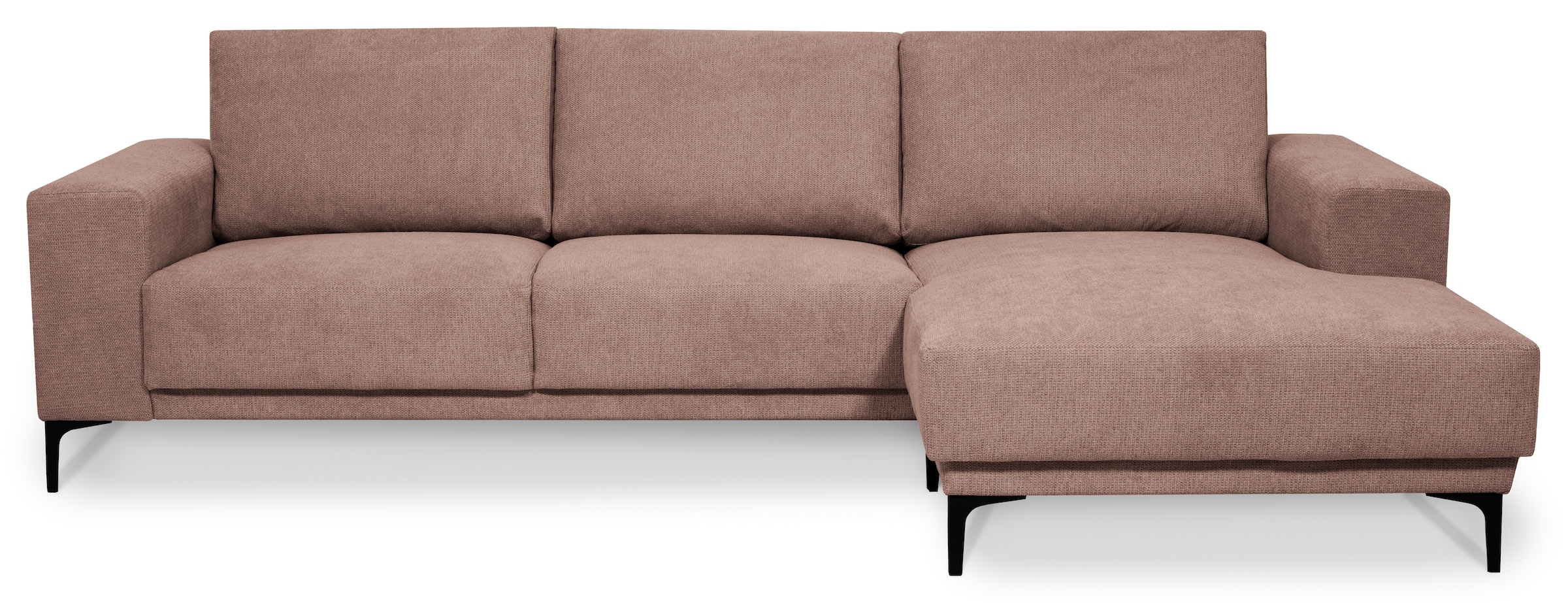 Places of Style Ecksofa »Xander, L-Form,«, Breite 280 cm, Soft-Touch Chenille, schwarze Metallfüße