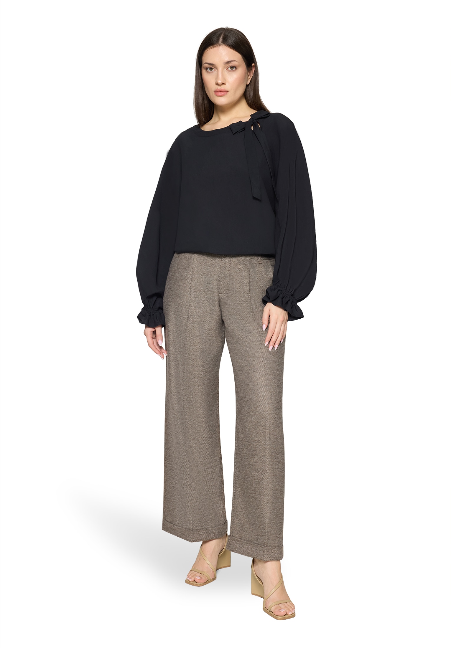 Cartoon Klassische Bluse »Casual-Bluse mit Schleifenknoten«