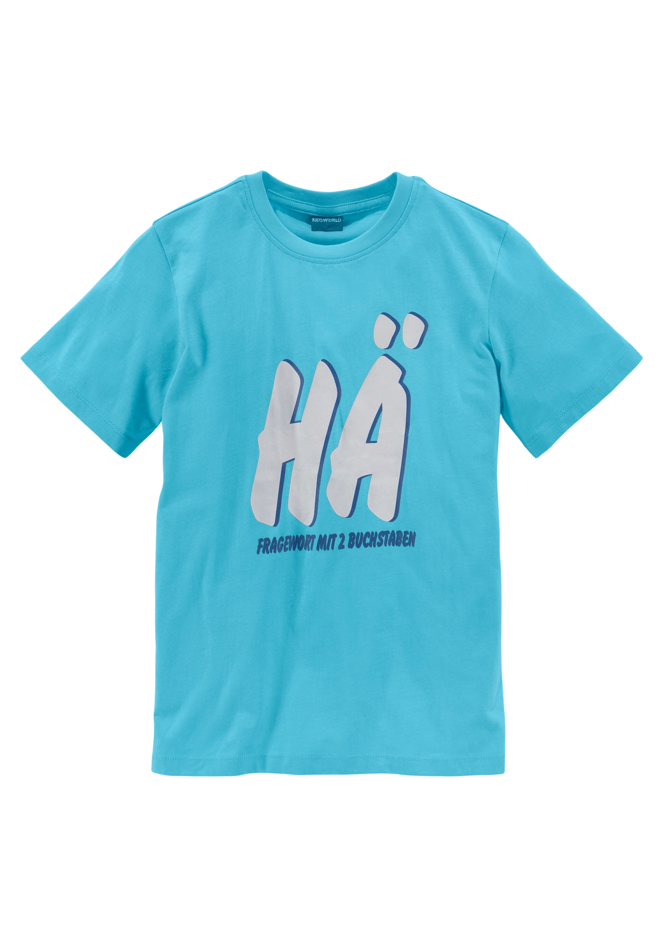 KIDSWORLD T-Shirt »FRAGEWORT MIT 2 BUCHSTABEN«, Kurzarm, Basic Passform, mit Statements/Sprüchen