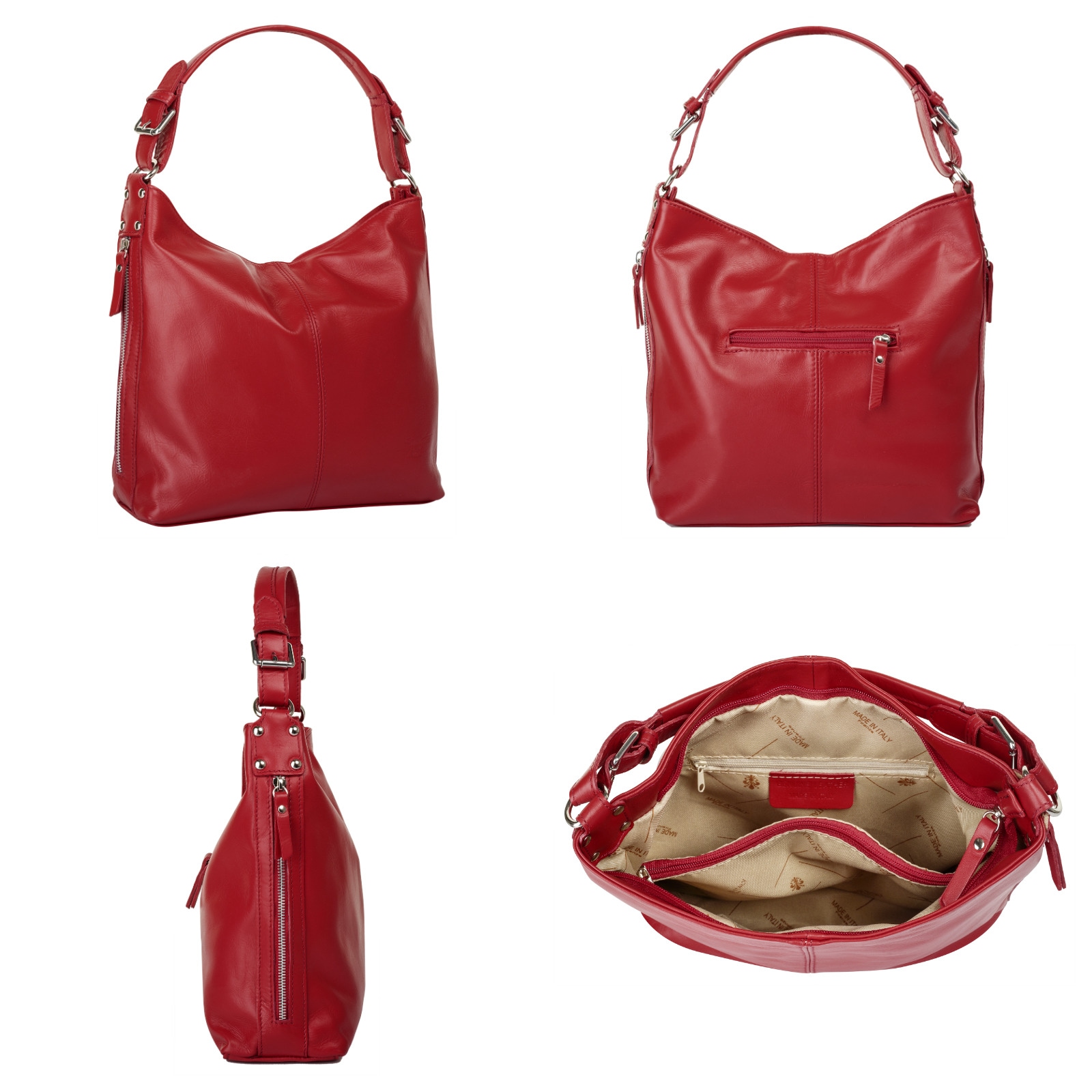 Samantha Look Henkeltasche, echt Leder, Made in Italy