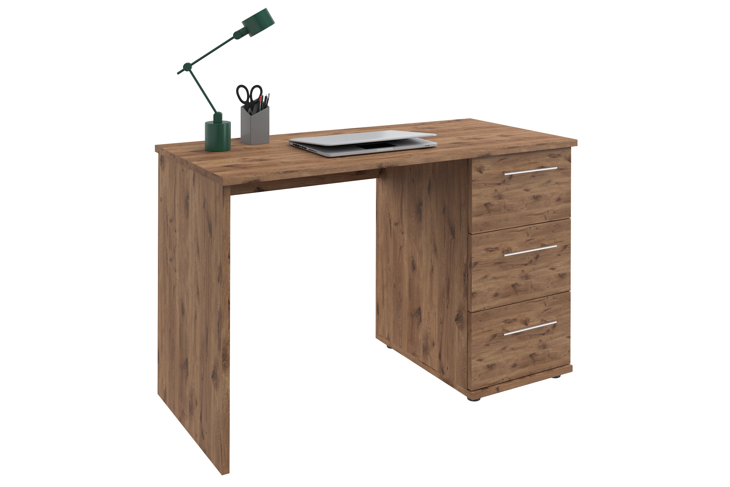 VOGL Möbelfabrik Schreibtisch »Tobi, optional mit Tastaturauszug,«, mit 3 Schubkästen, Breite 115 cm, Made in Germany