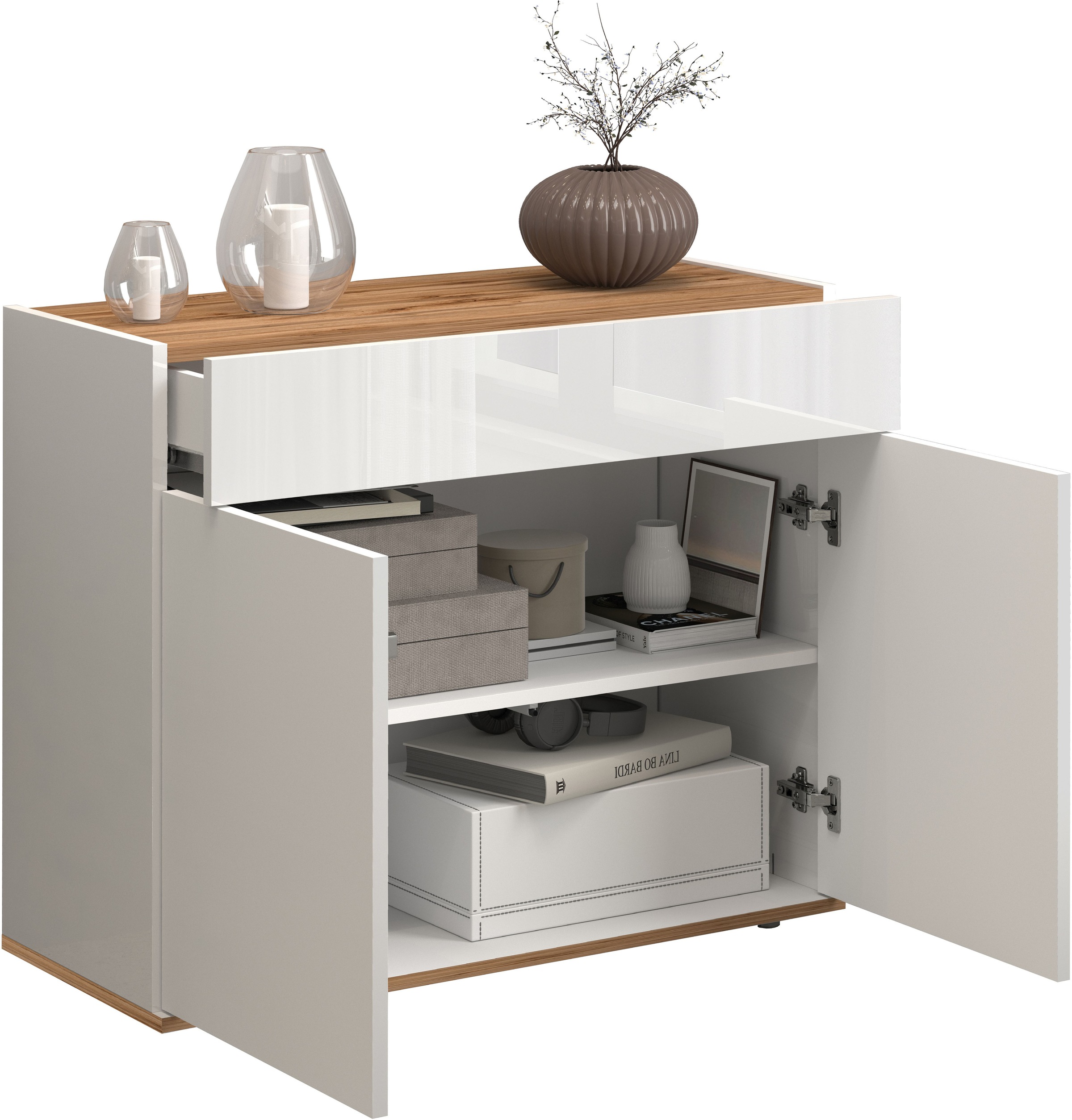 INOSIGN Sideboard »Garda, Kommode, Schrank, Kredenz«, 2 Türen, 1 Schublade,grifflos Breite 80,9 cm