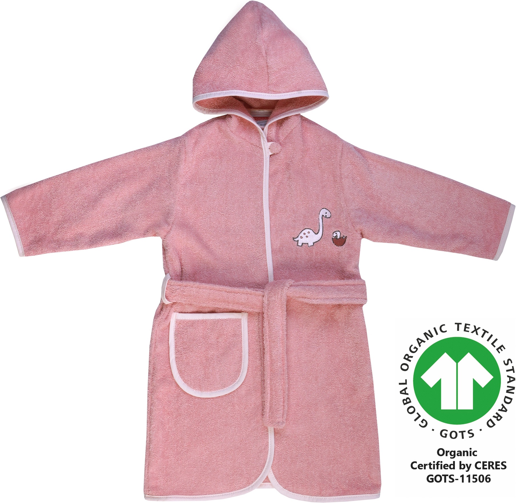 Wörner Kinderbademantel »Dinofamilie« 1 Stk. Biobaumwolle, mit Stickerei, mit Tasche