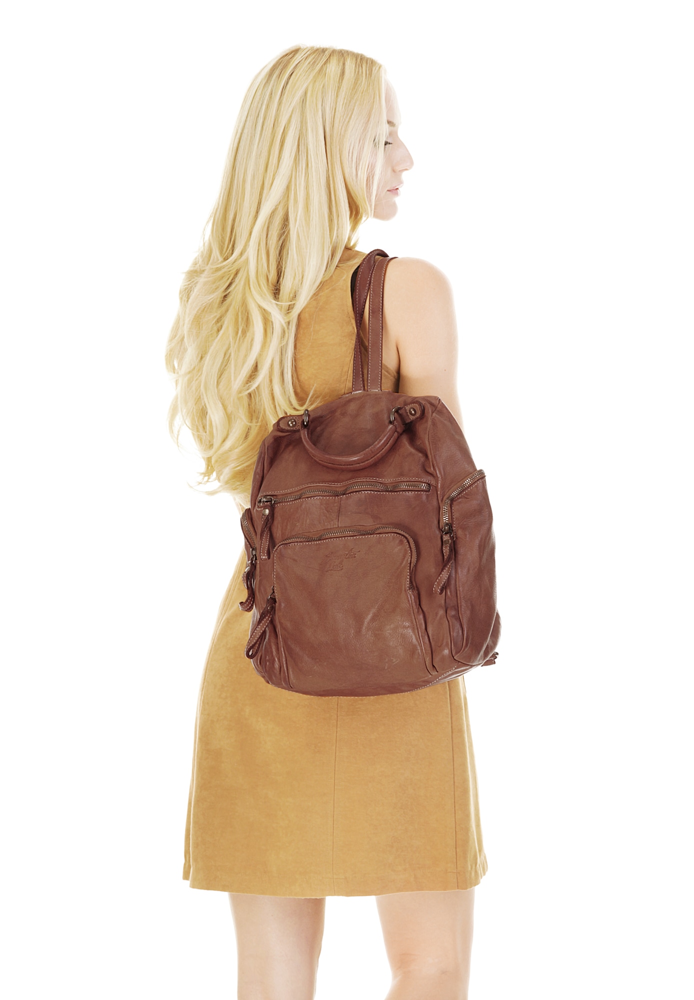 Samantha Look Cityrucksack, echt Leder, Made in Italy