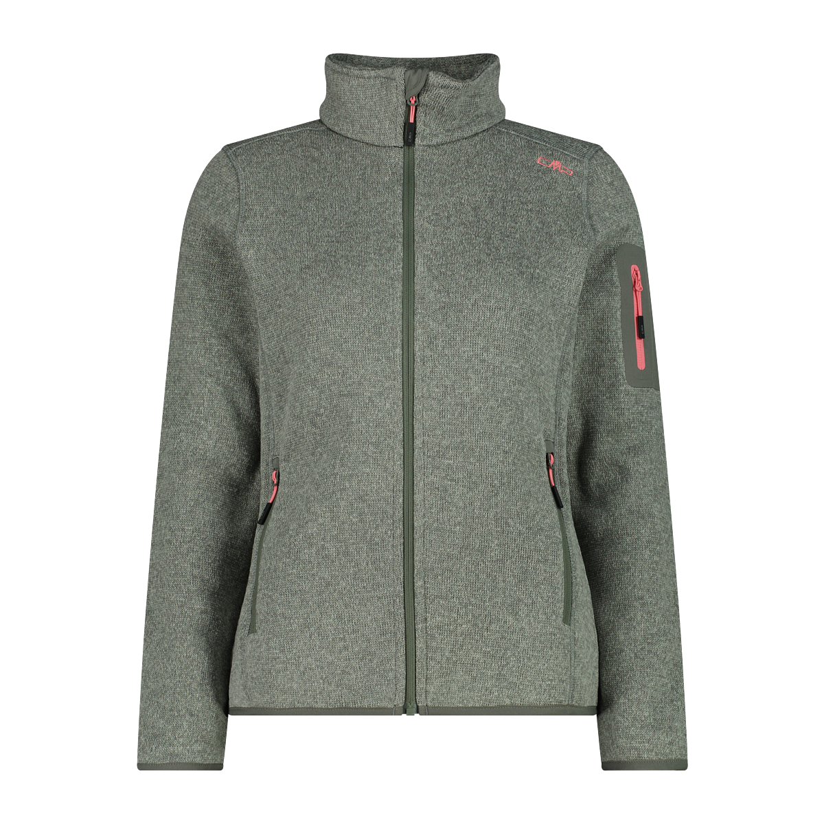 CMP Strickfleecejacke »KNITTED MELANGE FLEECE WOMAN JACKET« Wärmeisolierend & Schnell trocknend & Atmungsaktiv, Übergangsjacke