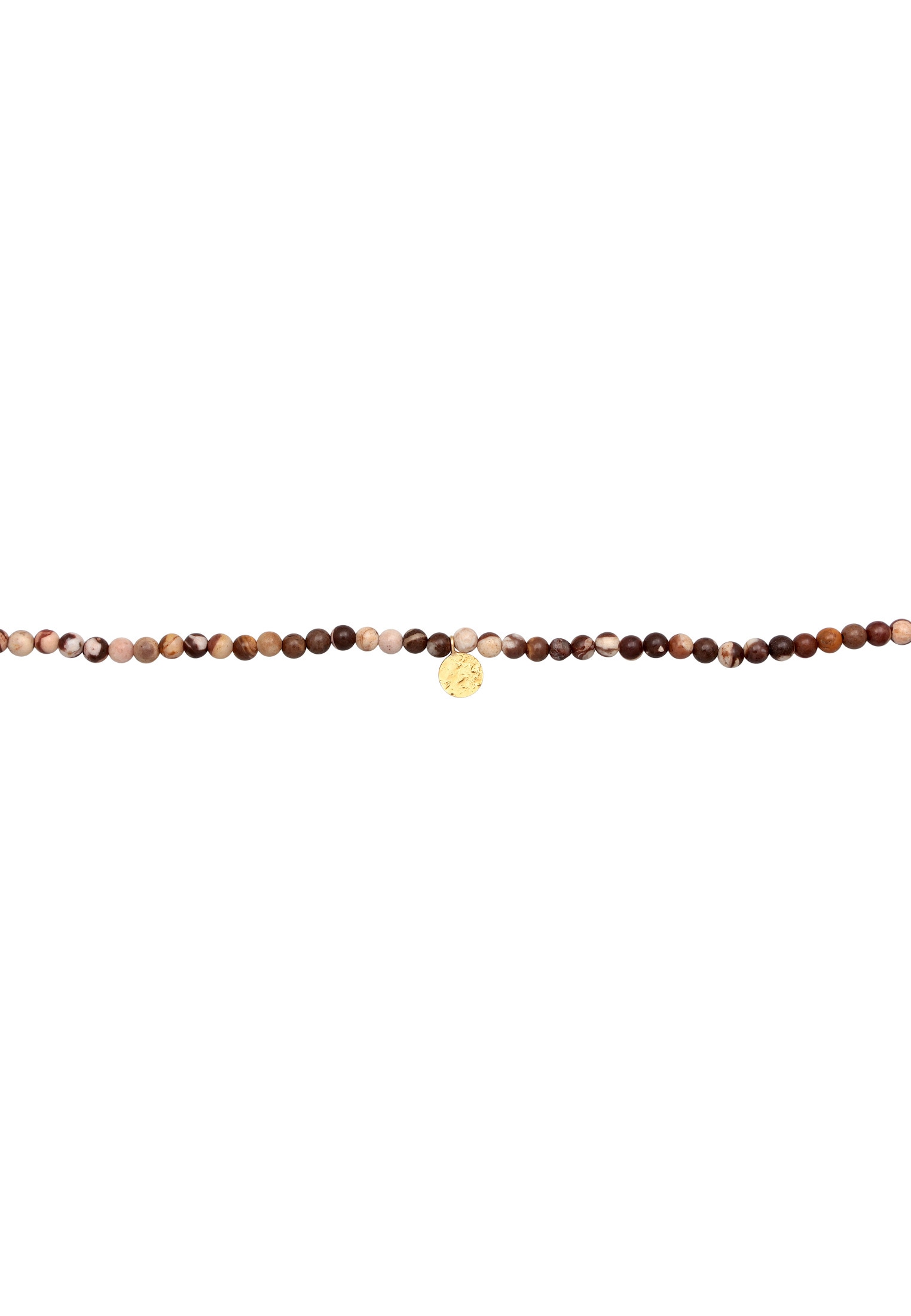 Elli Premium Silberkette »Halskette Jasper Edelstein Perlen Plättchen 925 Silber vergoldet«