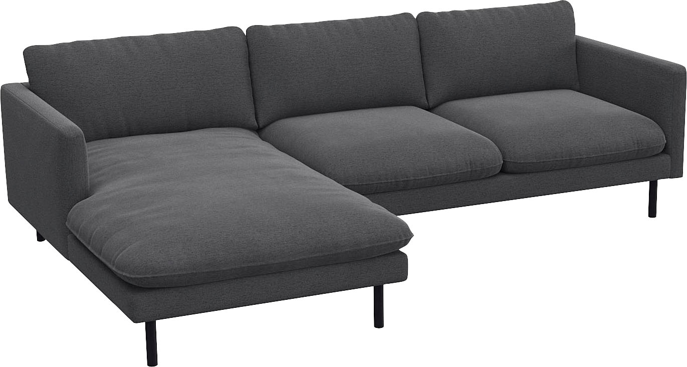 FLEXLUX Ecksofa »Bolzano, elegant und bequem, L-Form« Sitzaufbau mit Kaltschaum & Stahl-Wellen, loose Sitz -& Rückenkissen