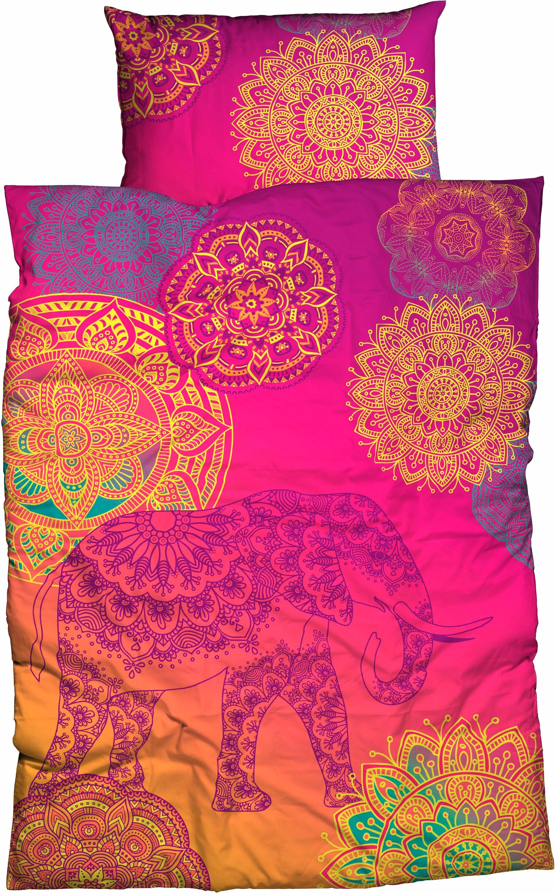 Bettwäsche »Noida«, (2 tlg.), mit farbenfrohen Mandalas
