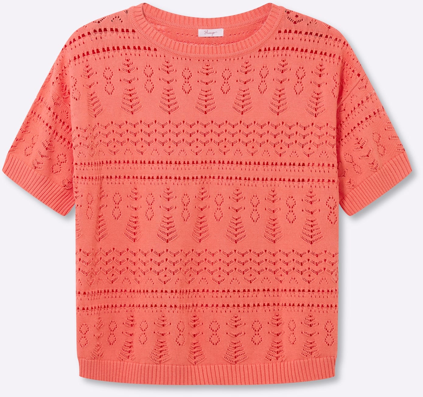 Sheego Ajourpullover »Kurzarm-Pullover«