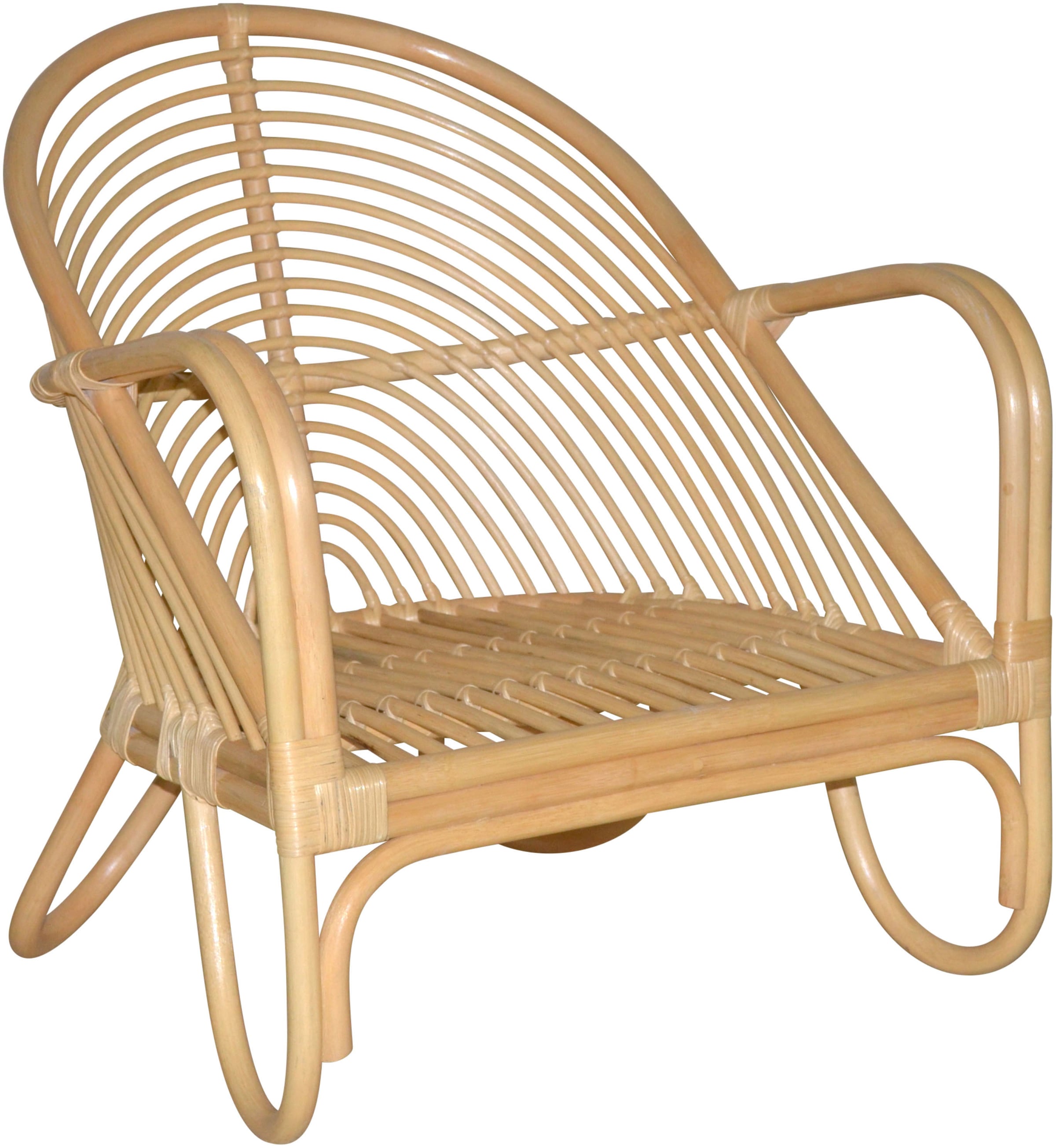HOFMANN LIVING AND MORE Loungesessel, (1 St., Inklusive extra stark gepolsterten Sitzkissen), Handgeflochten
