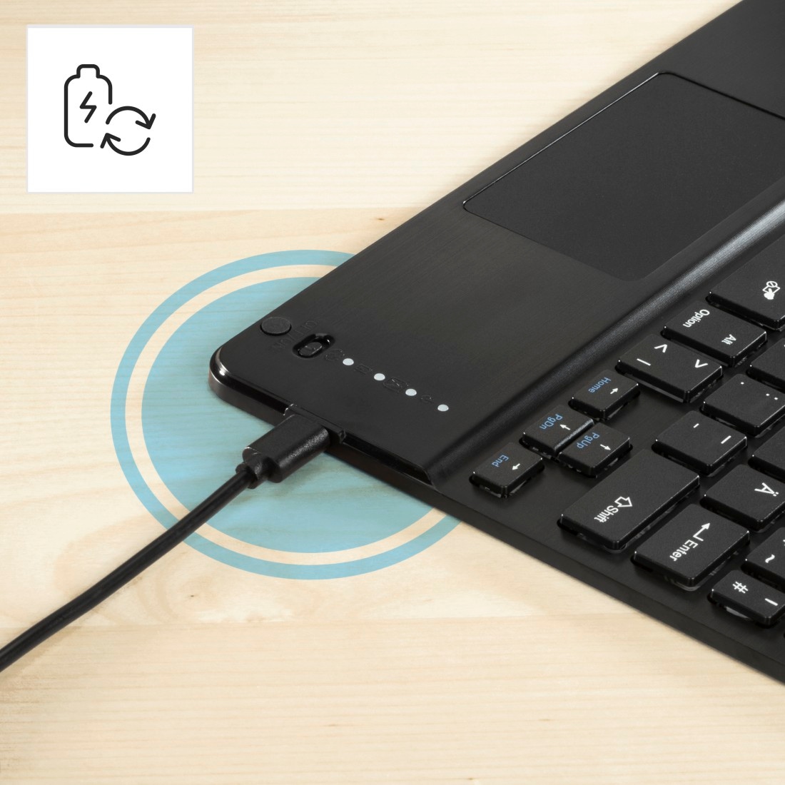 Hama Tablet-Hülle »Tablet-Hülle f. iPad Air 13“, herausnehmbare BT-Tastatur, Touchpad« Tablet Bluetooth-Tastatur, Touchpad, Standfunktion, abnehmbare Tastatur