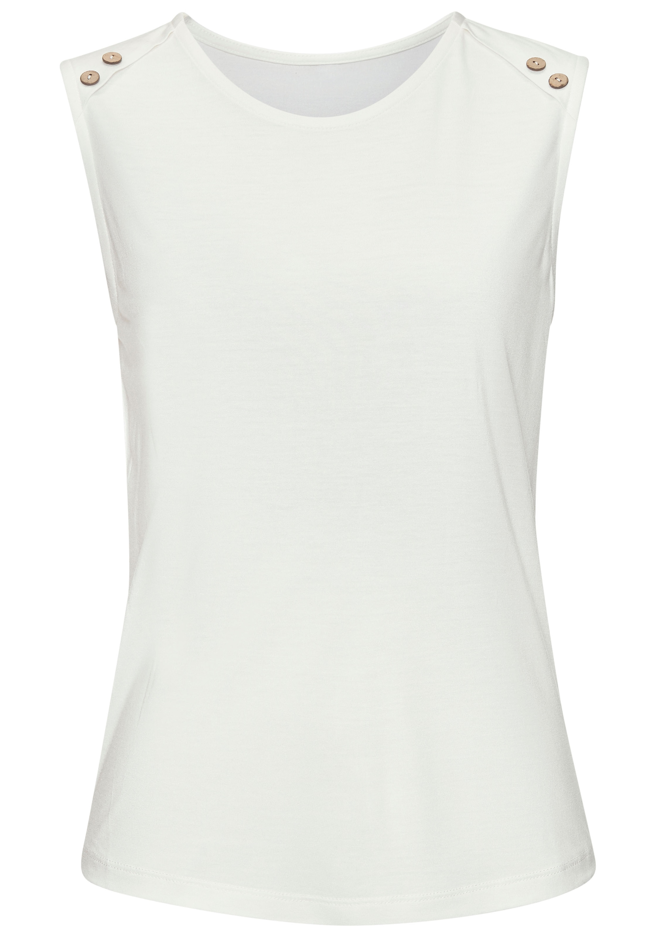 LASCANA Strandtop, mit Zierknöpfen, Sommertop, Basic