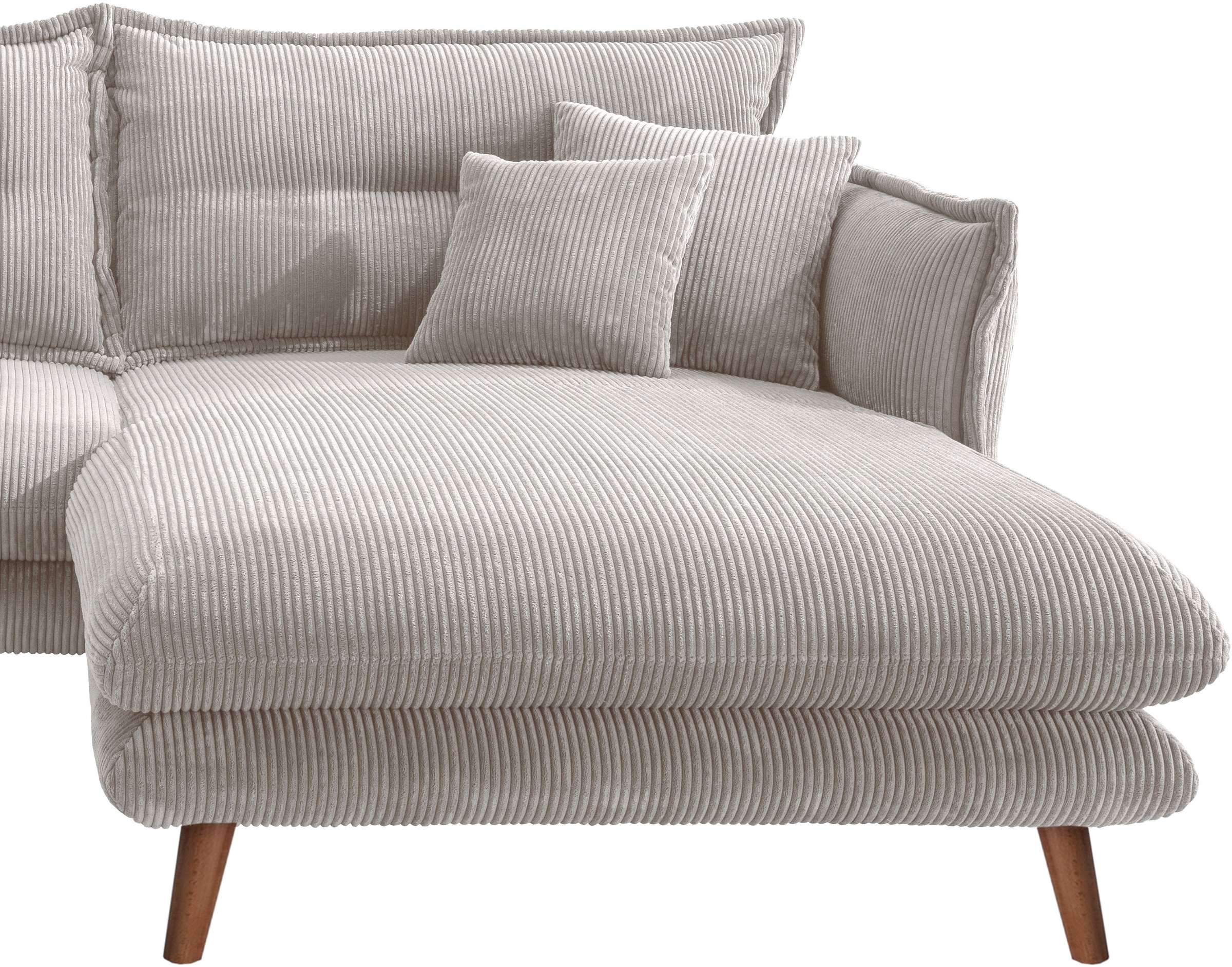 INOSIGN Ecksofa »Lazio modern und bequem, schmale Armlehnen, tolle Detailverarbeitung«, zwei verschiedene Fußfarben wählbar
