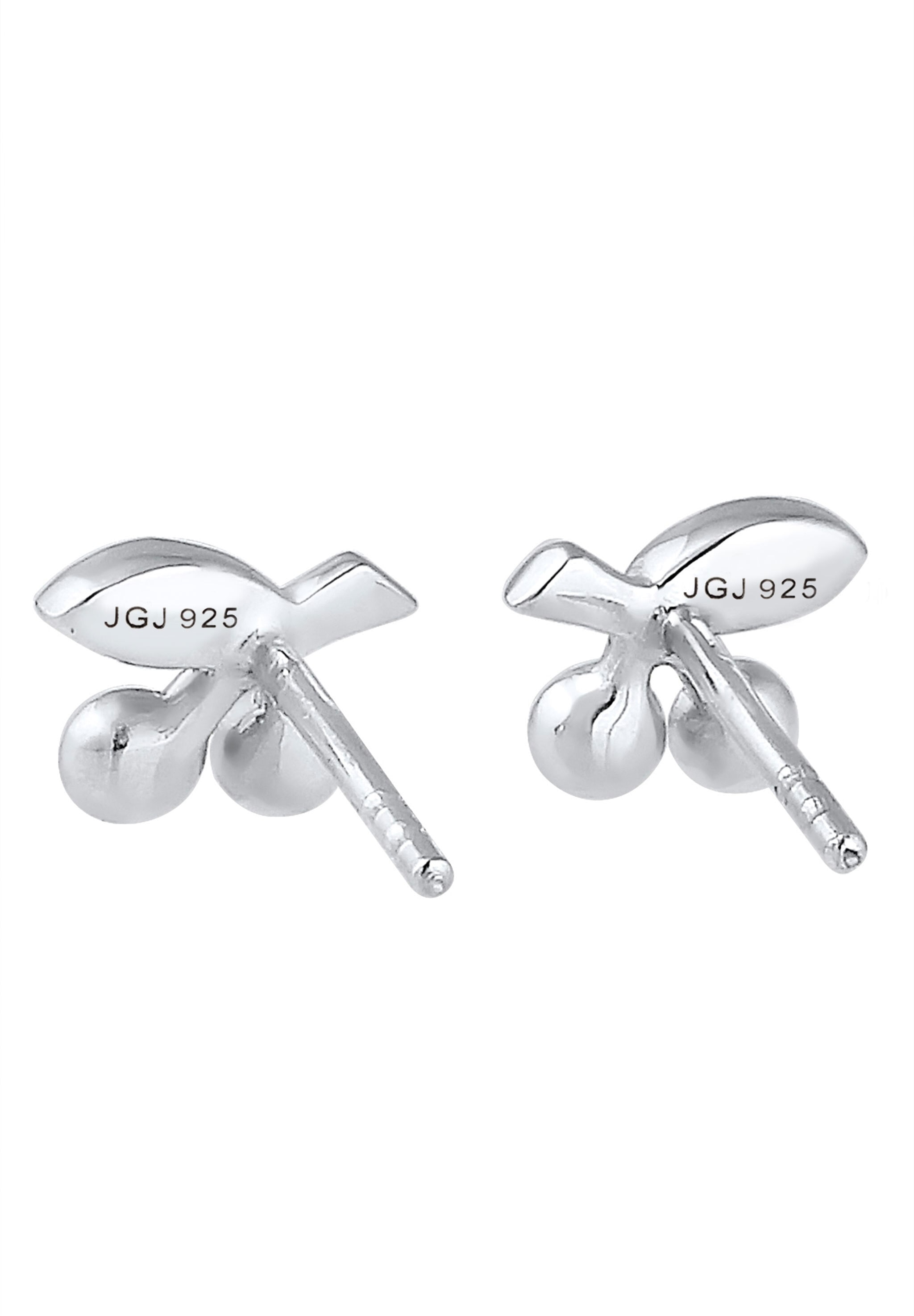 Elli Paar Ohrstecker »Ohrringe Kinder Kirsche Glas Kristalle Rot 925 Sterling Silber«