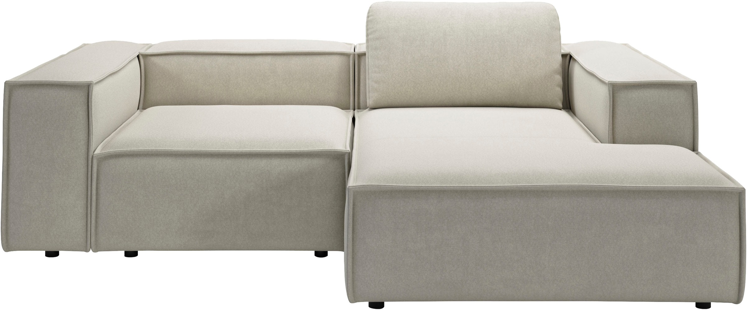 Places of Style Ecksofa »Watertown, kompakte L-Form, 246 cm breite für kleinere Räume«, modernes Ecksofa mit Feincordbezug, platzsparend & bequem