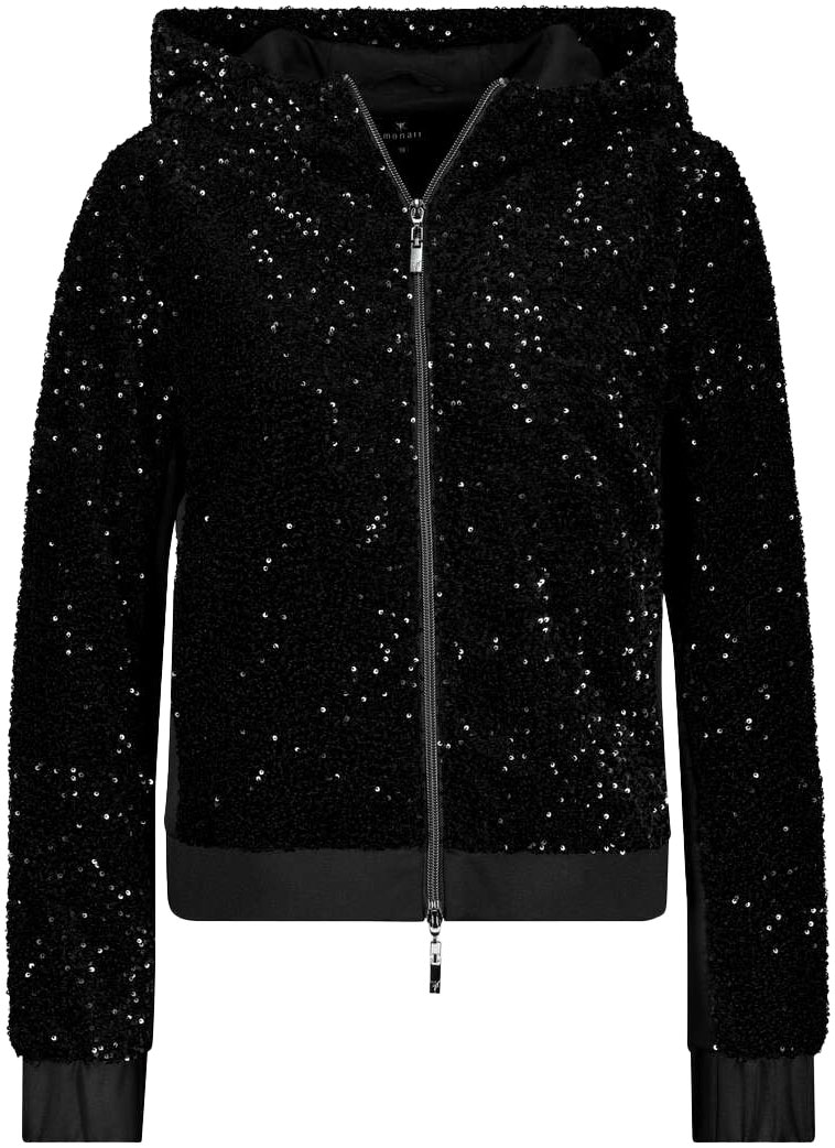 Monari Kurzjacke, mit Kapuze, mit Pailletten