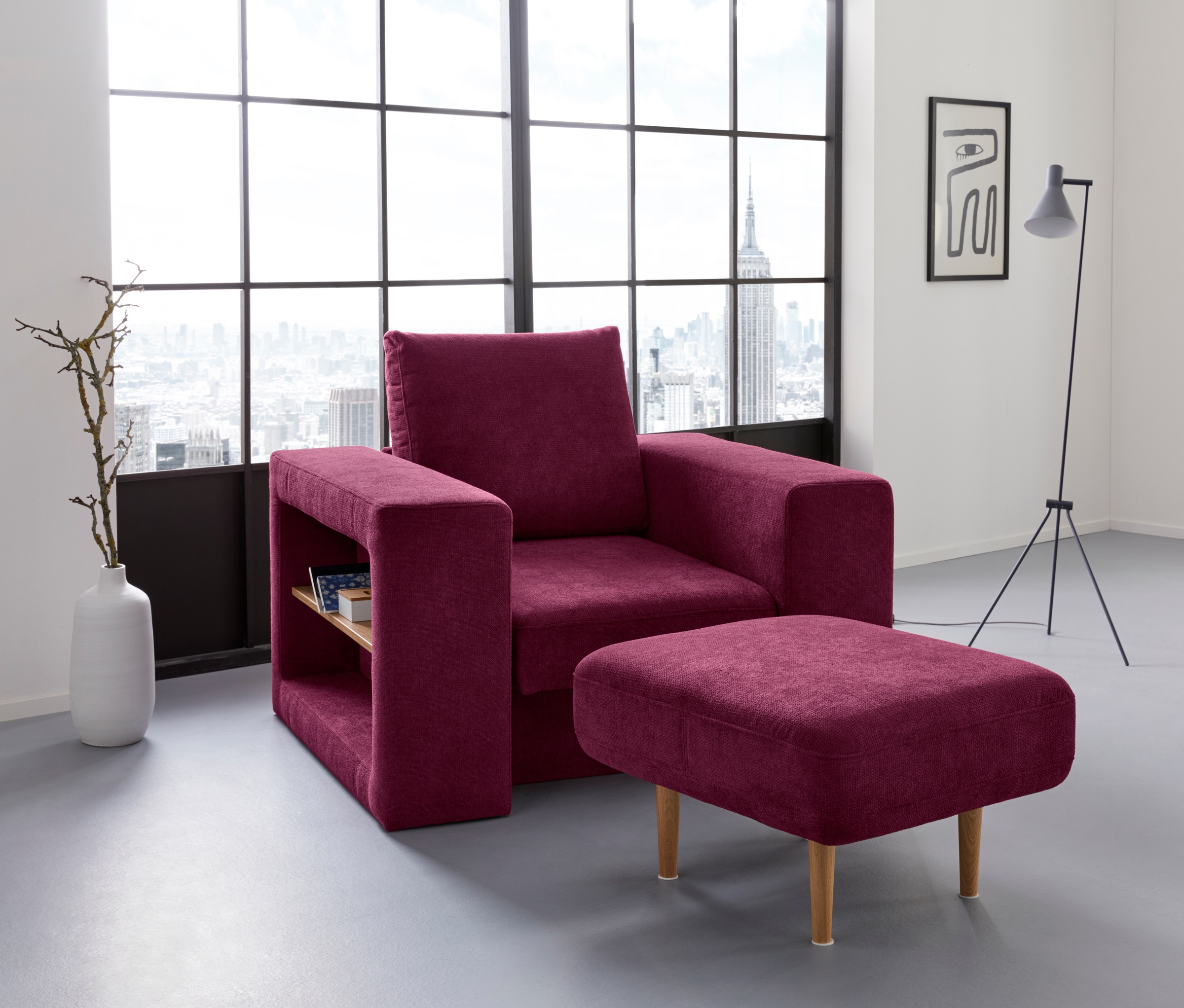 LOOKS by Wolfgang Joop Sessel »Looksvb« Verwandlungssessel: aus Sessel wird Sessel mit 1 Hocker, Regalfunktion