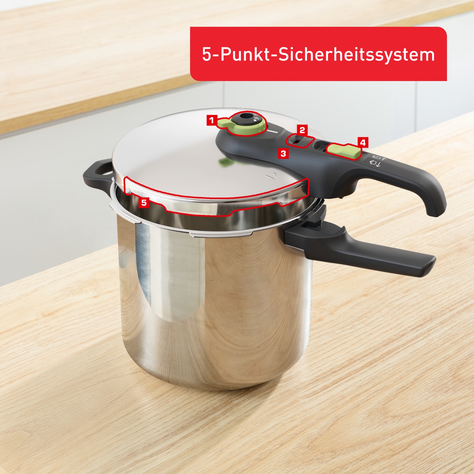 Tefal Schnellkochtopf »Secure Trendy« 1 Stk. tlg. Edelstahl