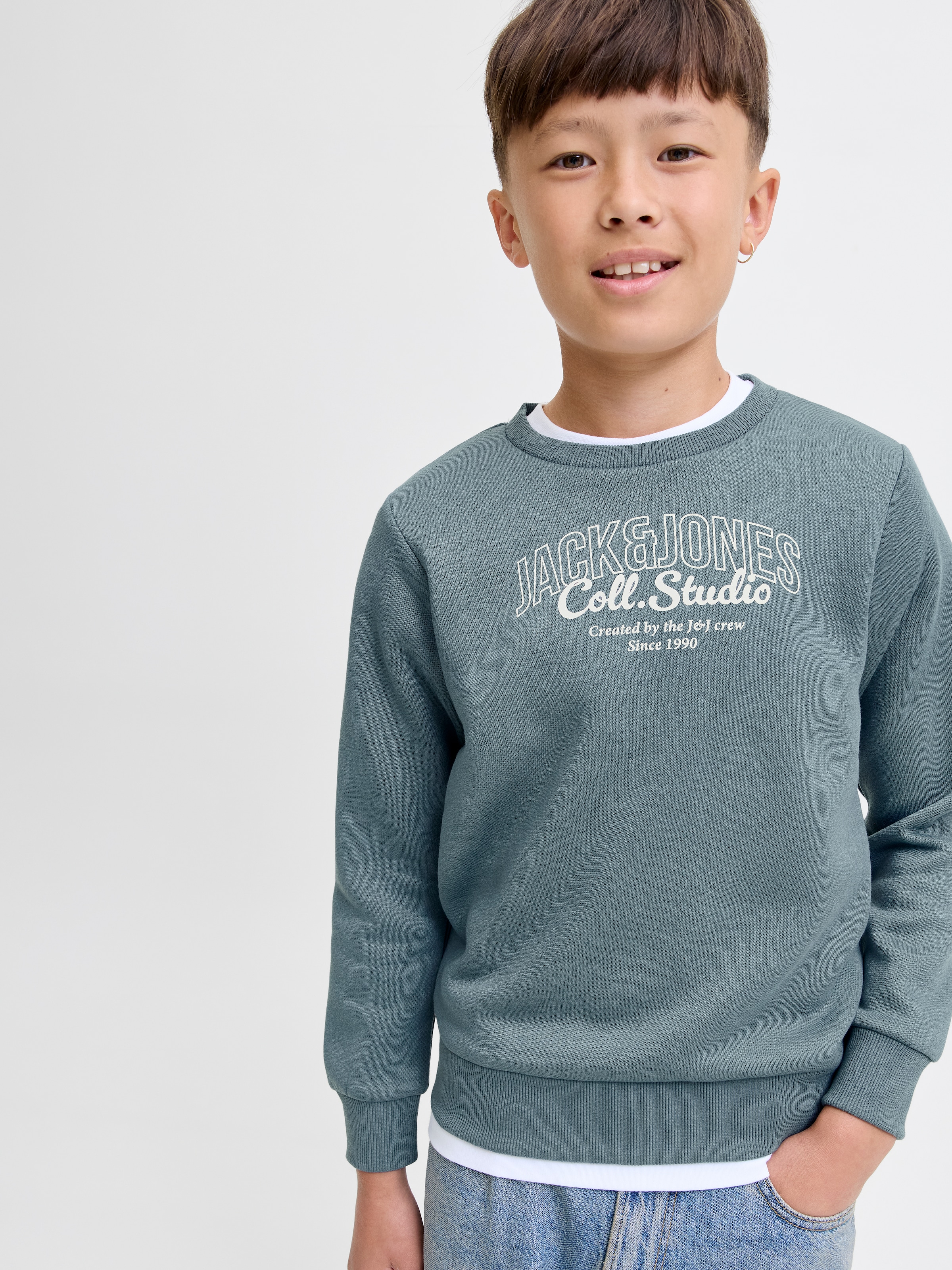 Jack & Jones Junior Sweatshirt »JJMAKOTO mit Print und pflegeleichtem Material«, bedruckt, modisch, regular fit, Sweatware, Rundhals