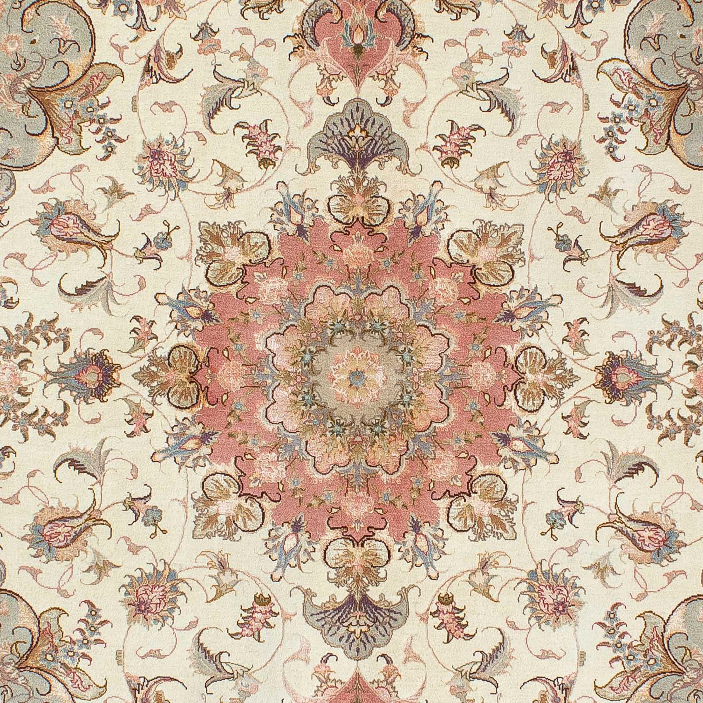 morgenland Orientteppich »Perser - Täbriz - Royal - 206 x 152 cm - beige«, rechteckig, Wohnzimmer, Handgeknüpft, Einzelstück mit Zertifikat