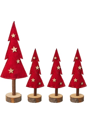 Creativ deco Dekobaum »Weihnachtsdeko rot«, (4 St.), aus Stoff in 2 Größen: 3 Stück... kaufen