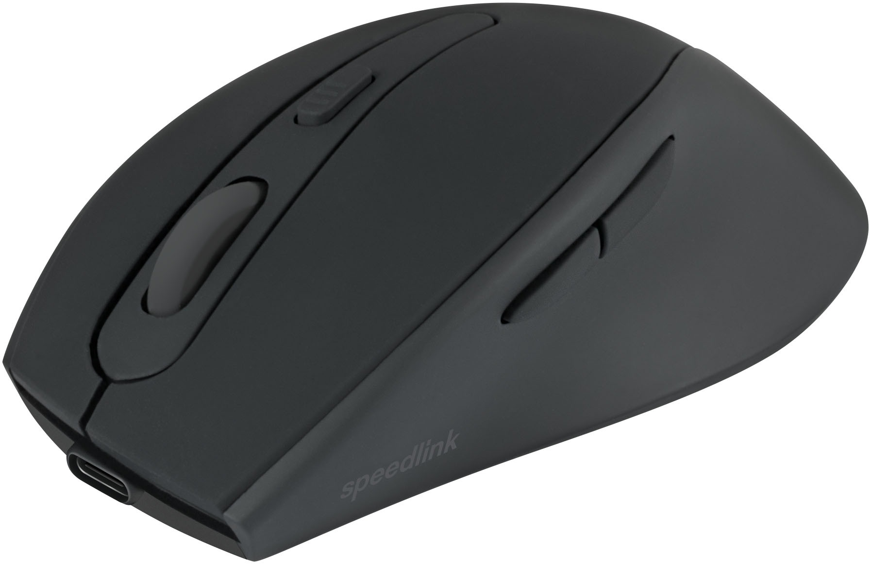 Speedlink ergonomische Maus »AXON Silent & Antibacterial Rechargeable - Wireless, USB-A/-C, schwarz«, USB, mit Akku wiederaufladbar, antibakterielle Oberfläche, ergonomisch