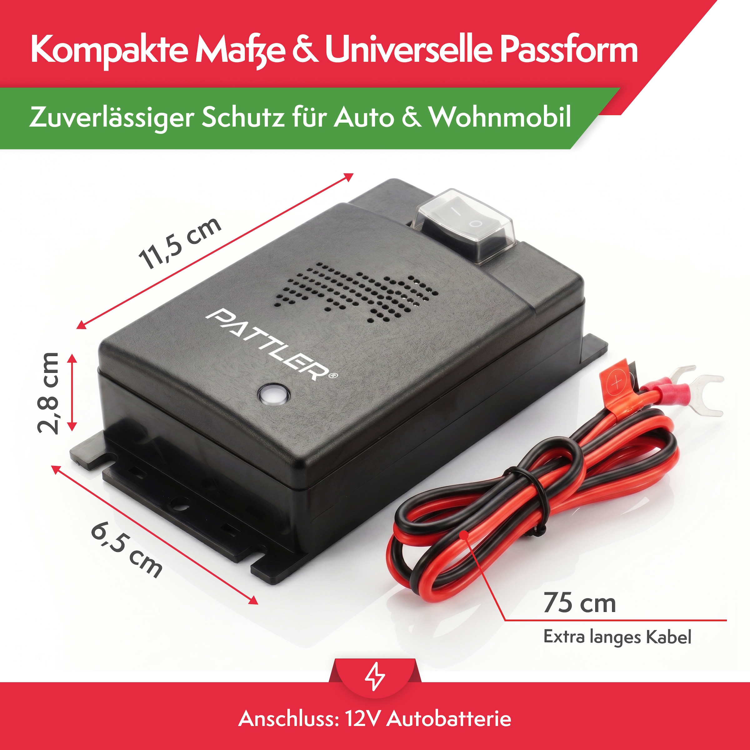 Pattler Ultraschall-Tierabwehr »Marderschreck 12 Volt fürs Auto« 1 Gerät