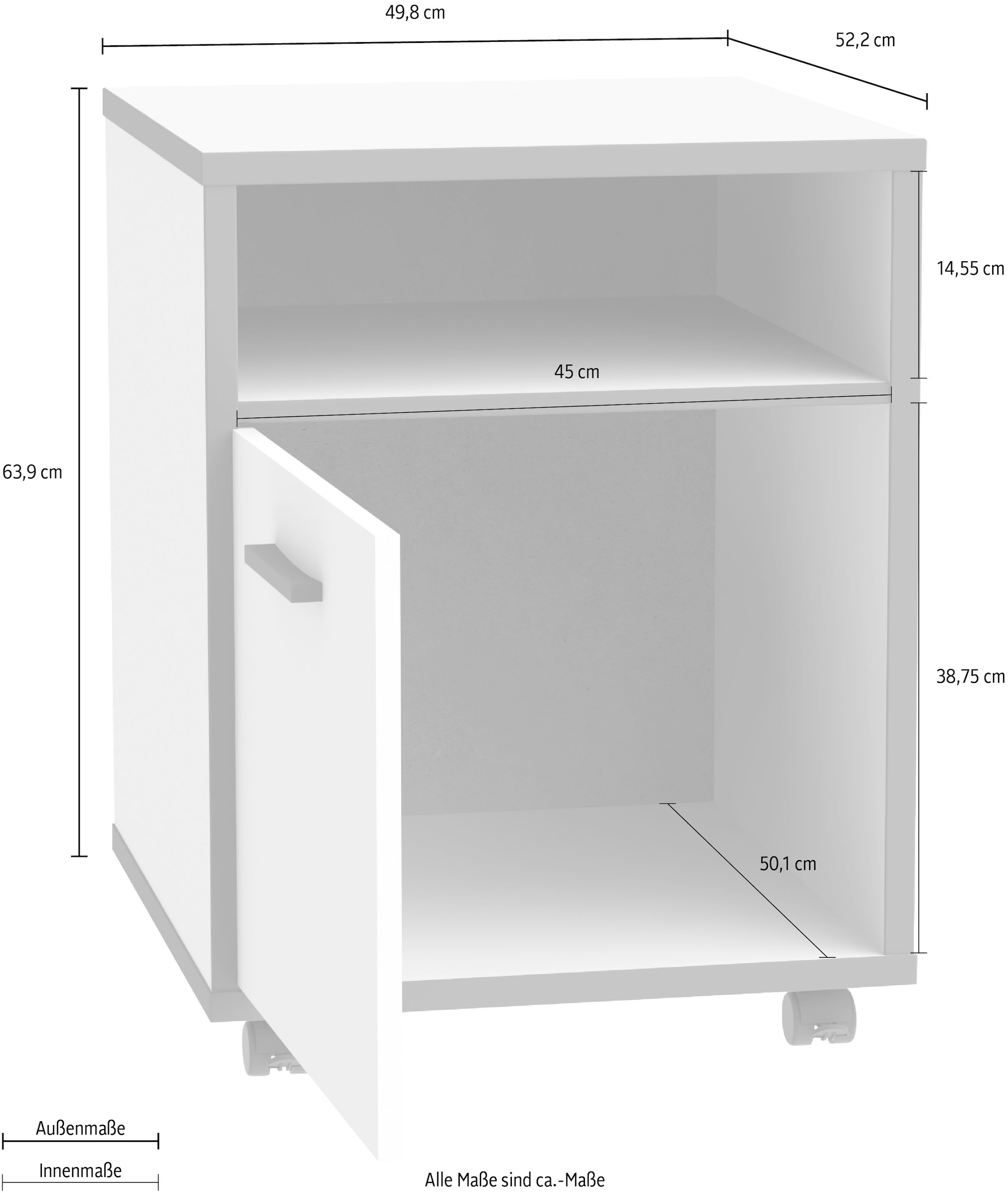 FORTE Rollcontainer »Keflav«, Breite 49,8 cm