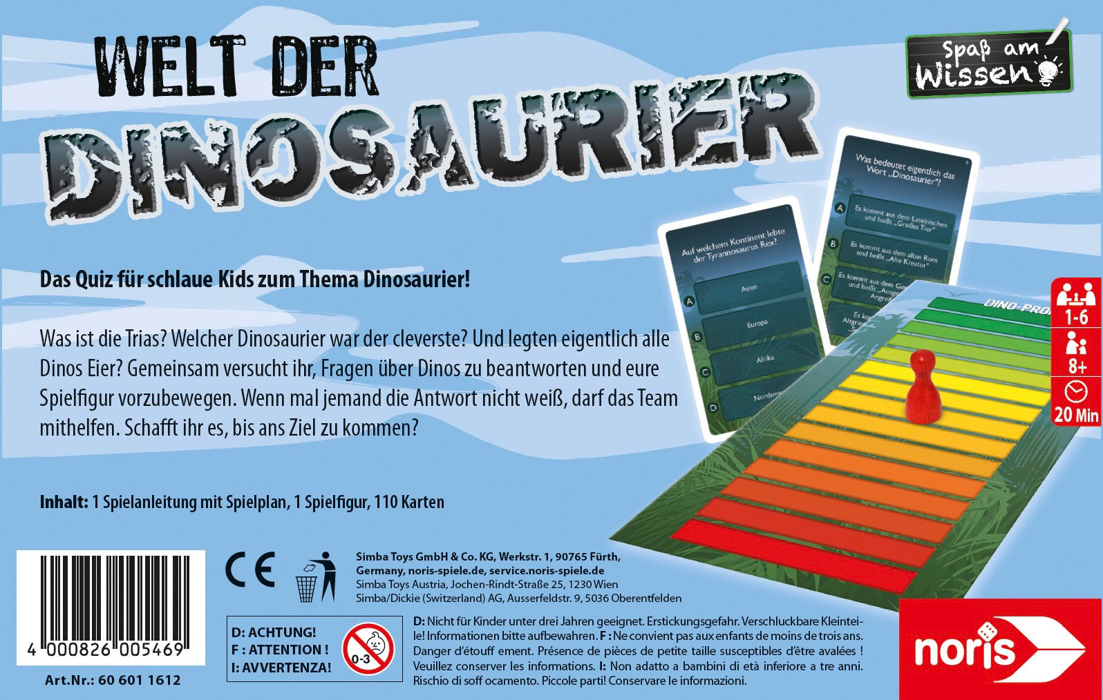 Noris Spiel »Welt der Dinosaurier«, Made in Germany