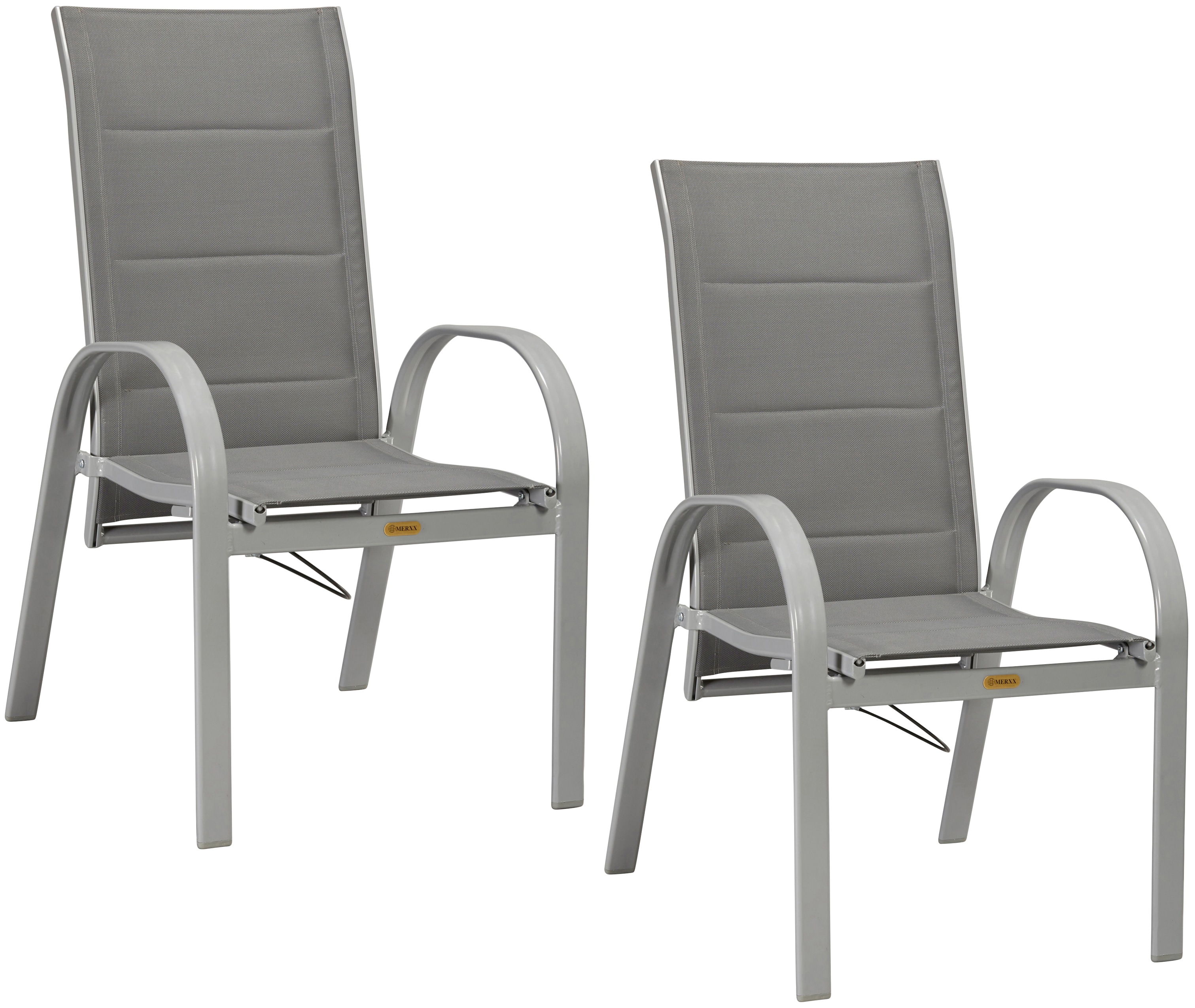 Merxx Gartensessel »Amalfi Deluxe Gasdruckfeder« Set in grau, Größe B/H/T: 59 cm x 107 cm x 69 cm